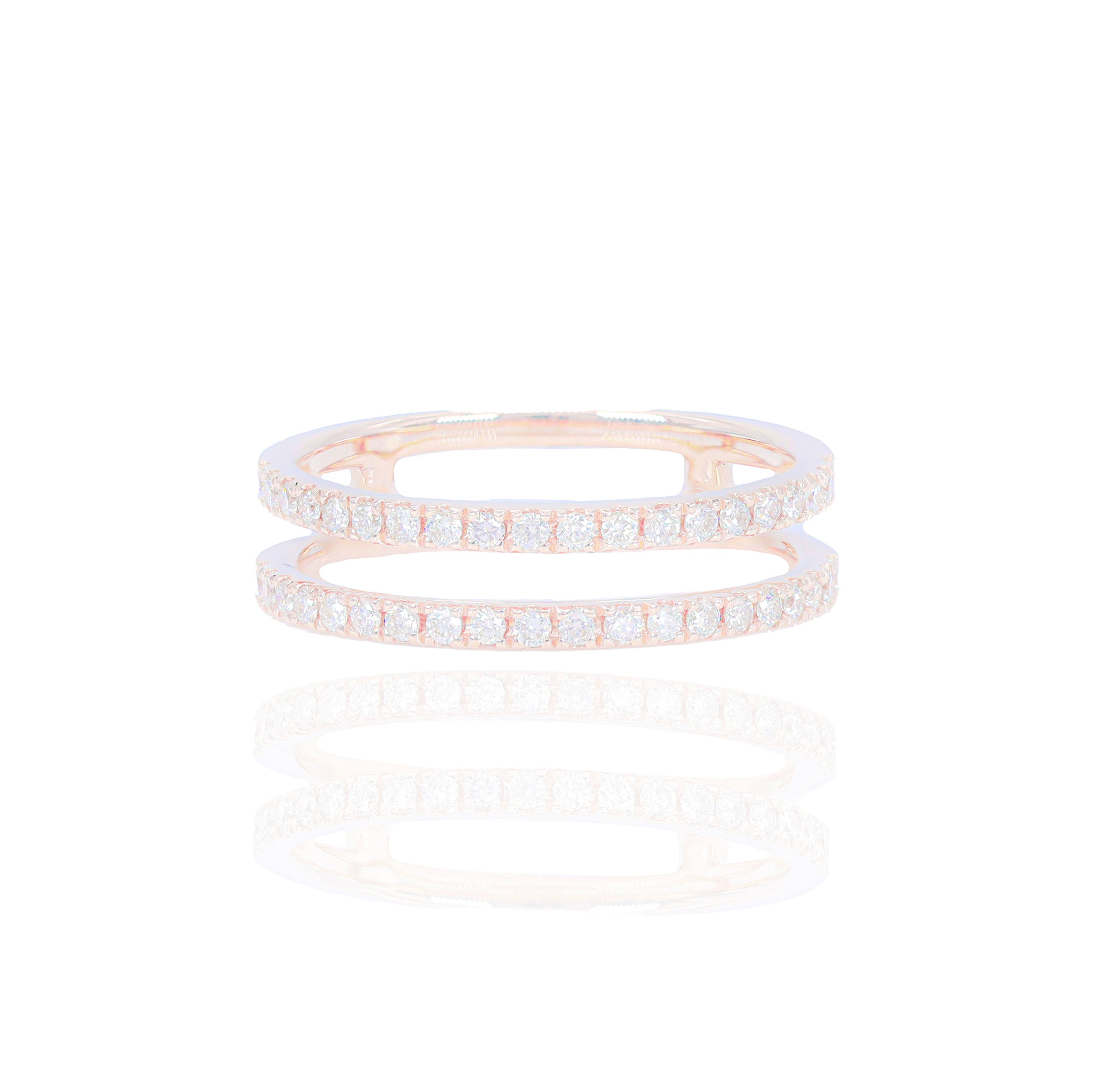 Two Row Apart Diamond Ring