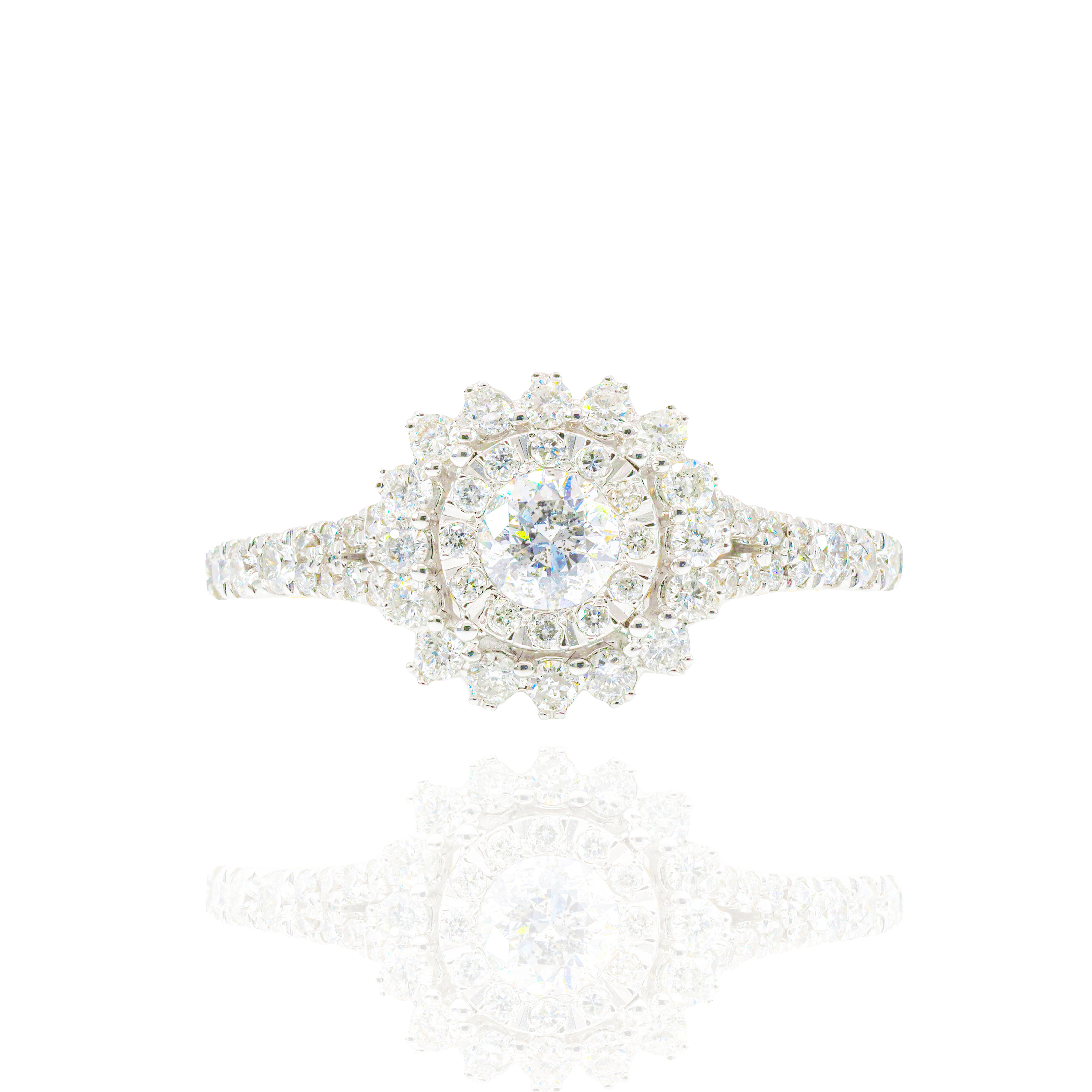 1/4 CT Center with Halo Diamond Engagement Ring