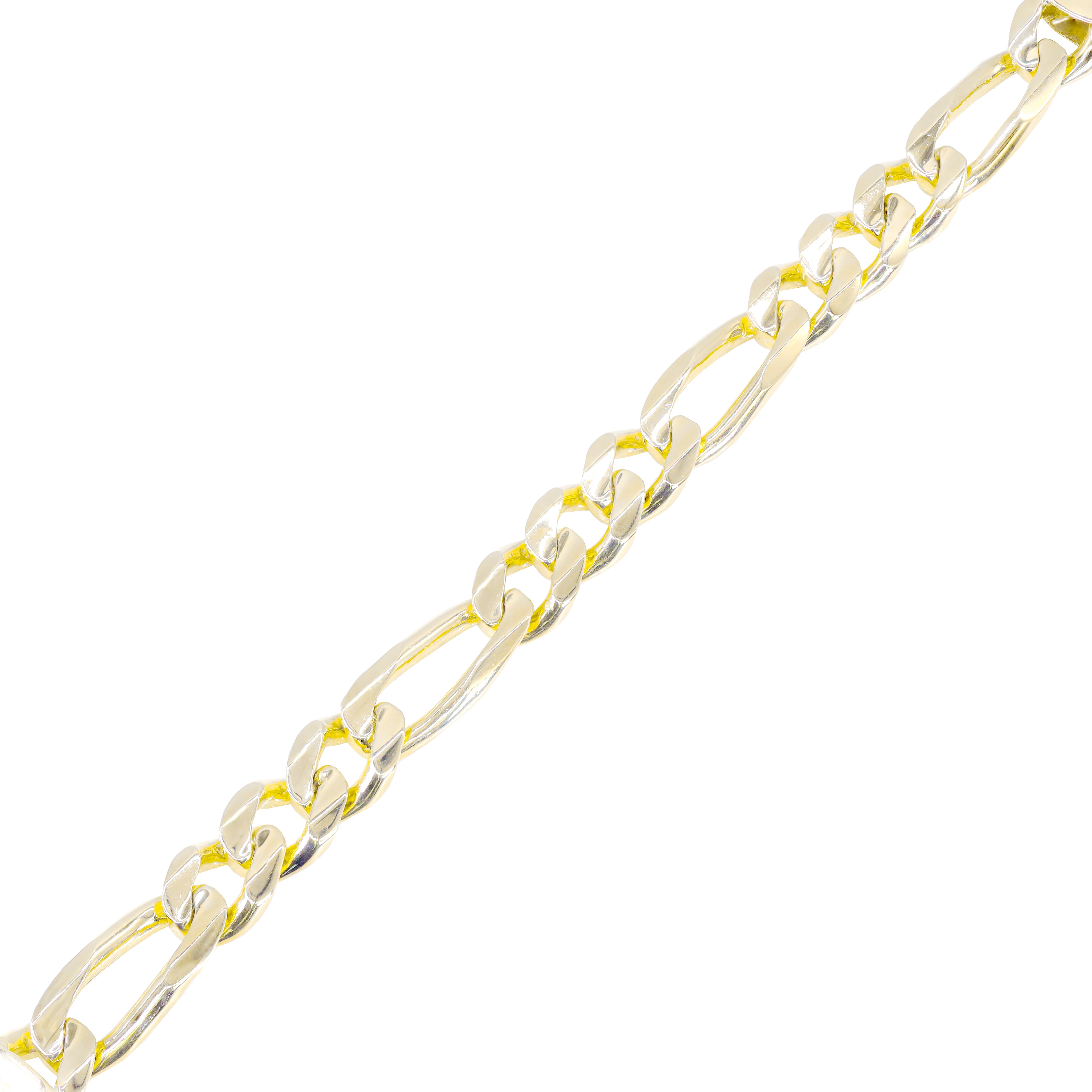 14KT Solid Yellow Gold Thick Figaro Bracelet
