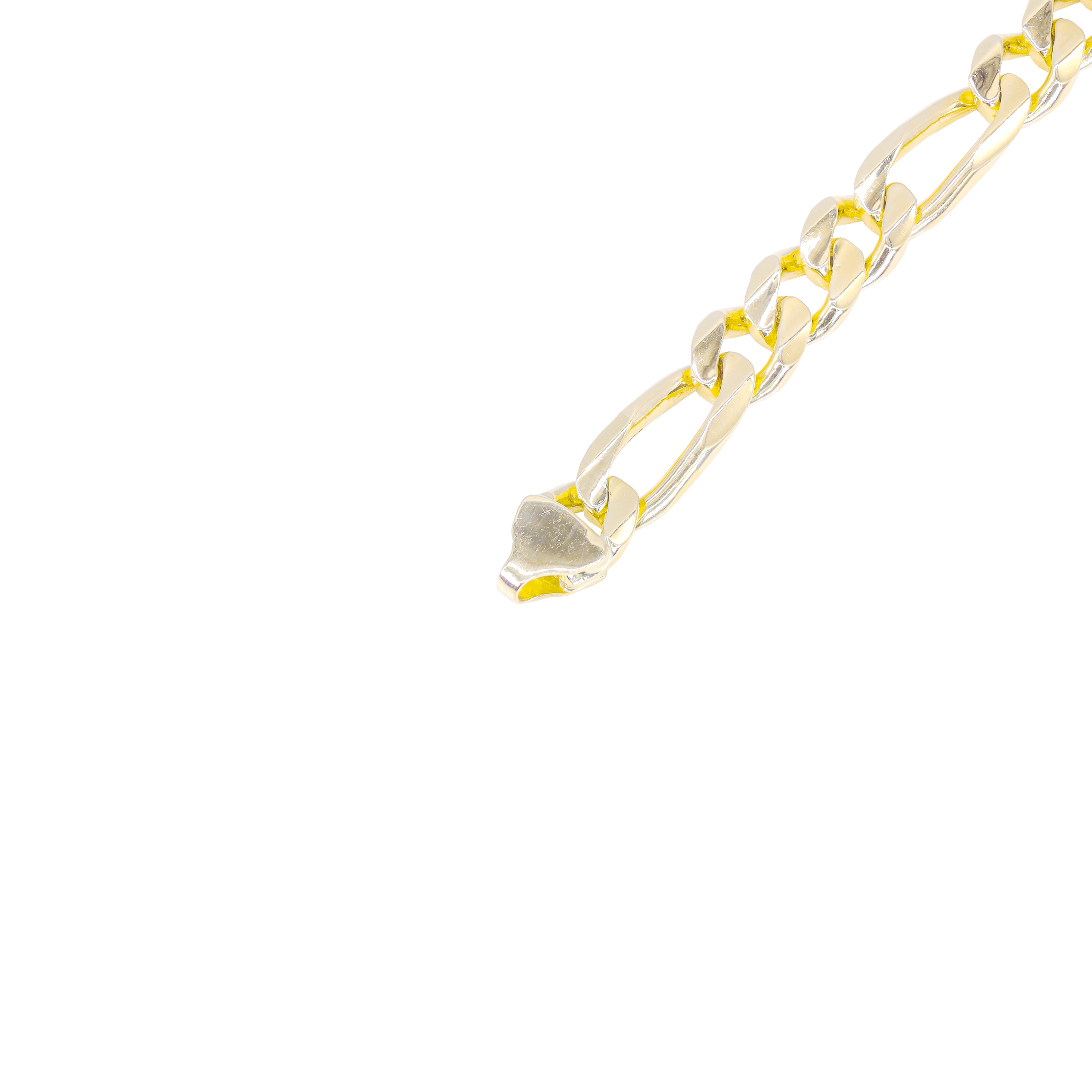 14KT Solid Yellow Gold Thick Figaro Bracelet