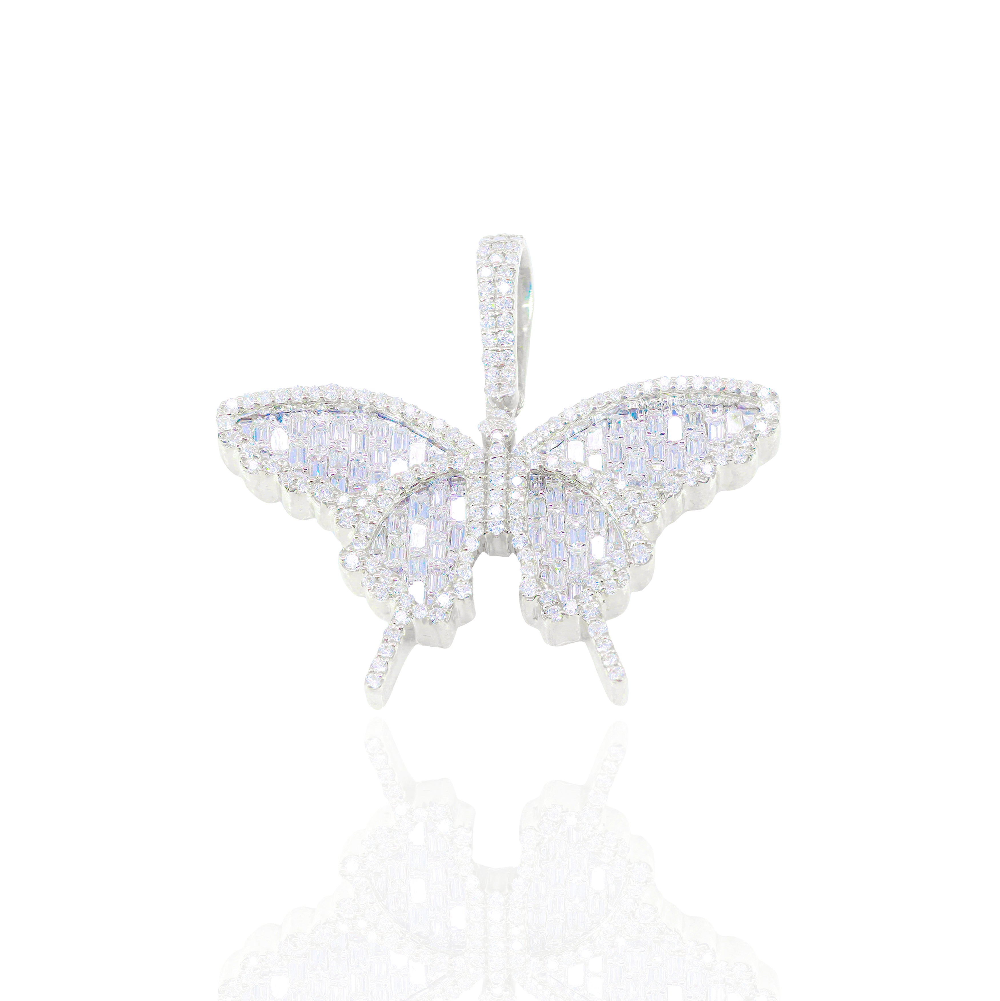 Butterfly Emerald Diamond Pendant