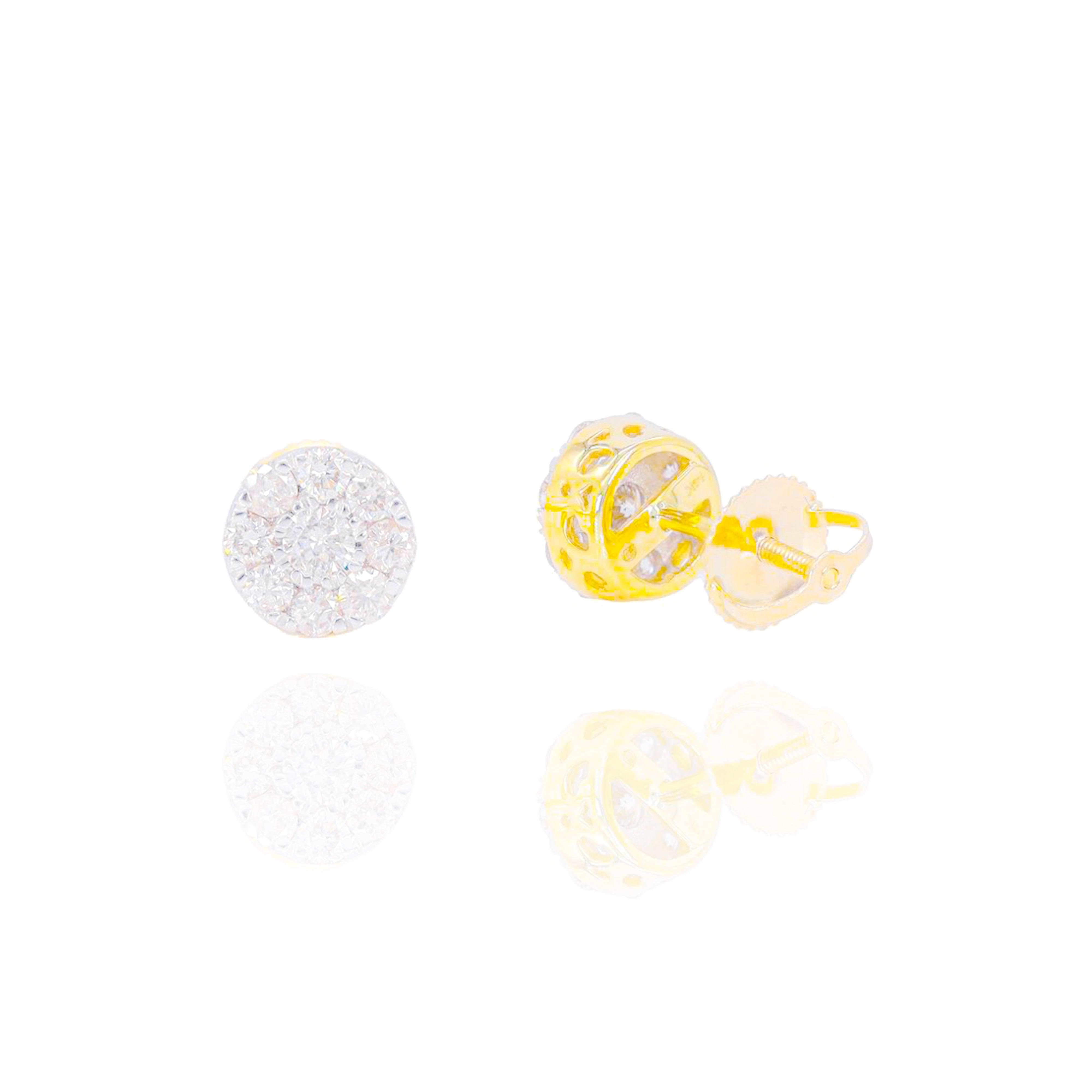 Cluster Diamond Earrings w/ Center Diamond