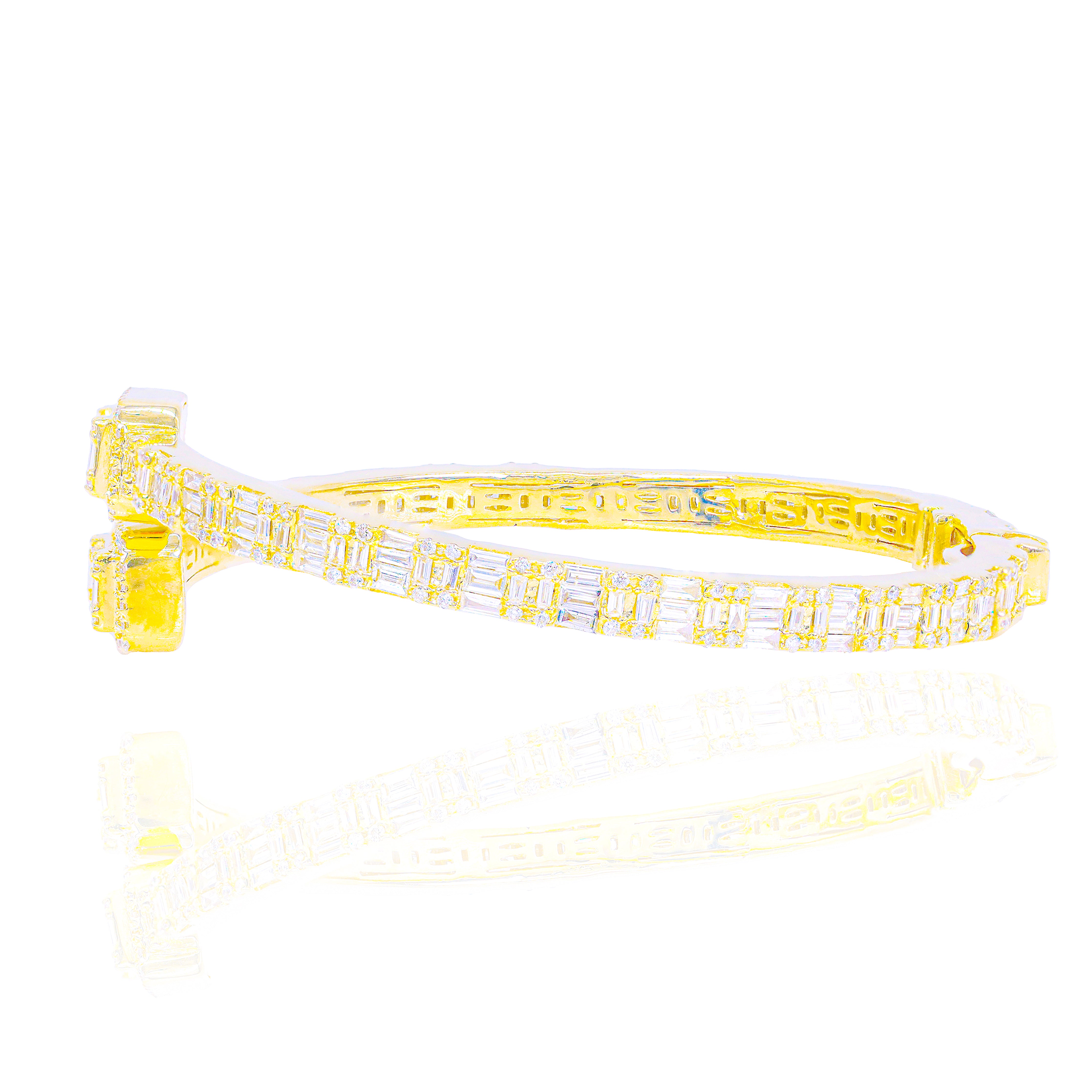 Baguette Eternity Diamond Bangle Bracelet (Thinnest)