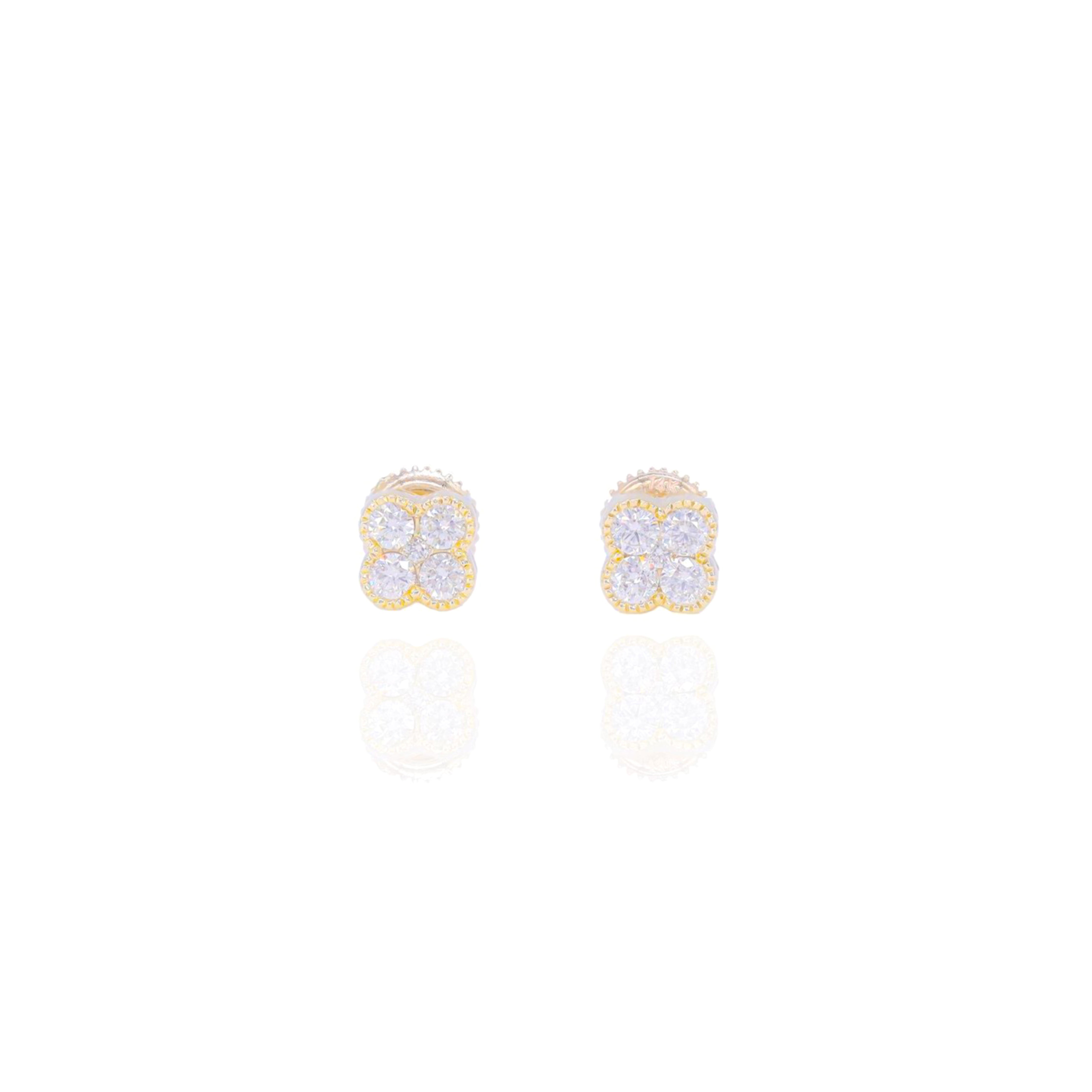 Clover Shaped Diamond Earrings