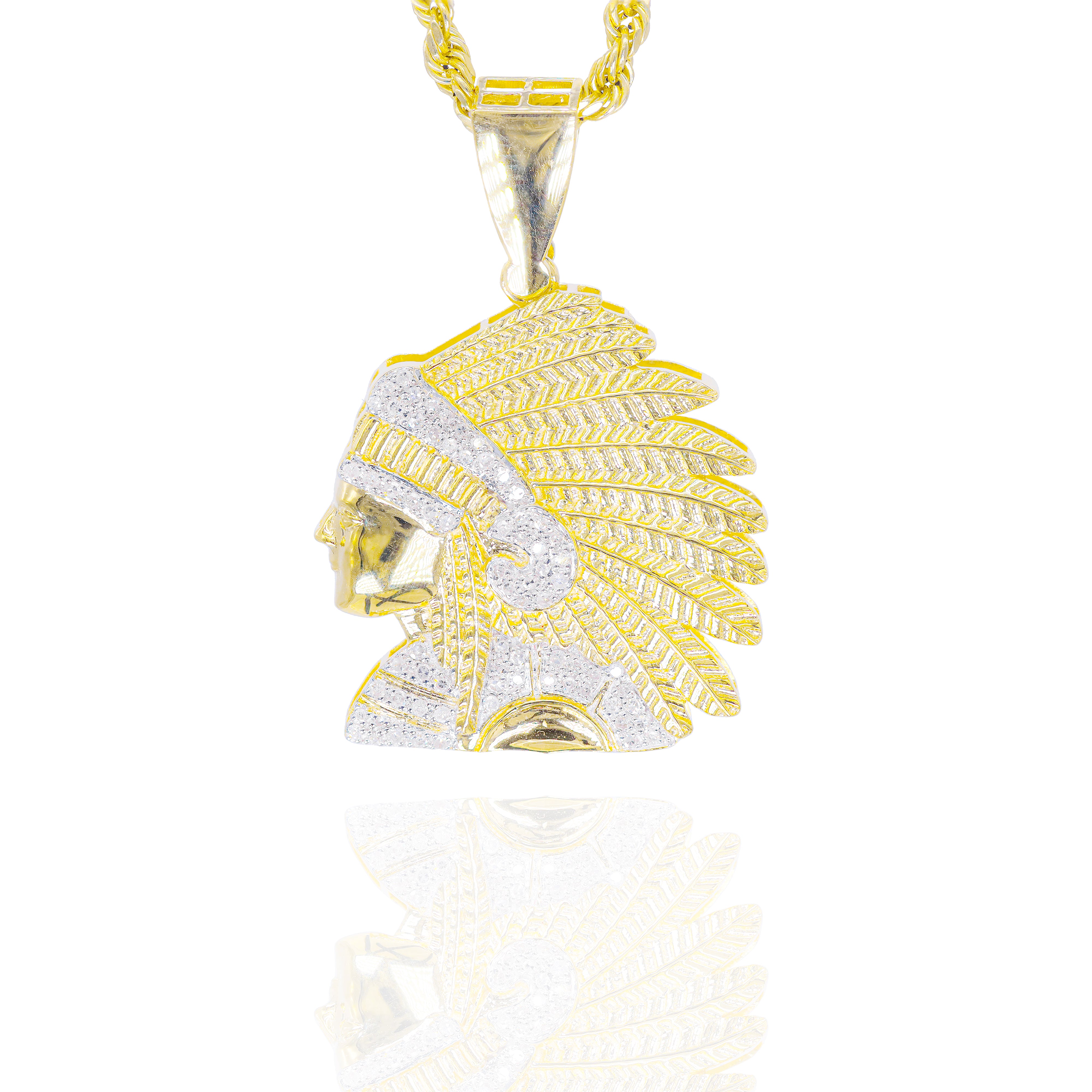 Native American Chief Diamond Pendant