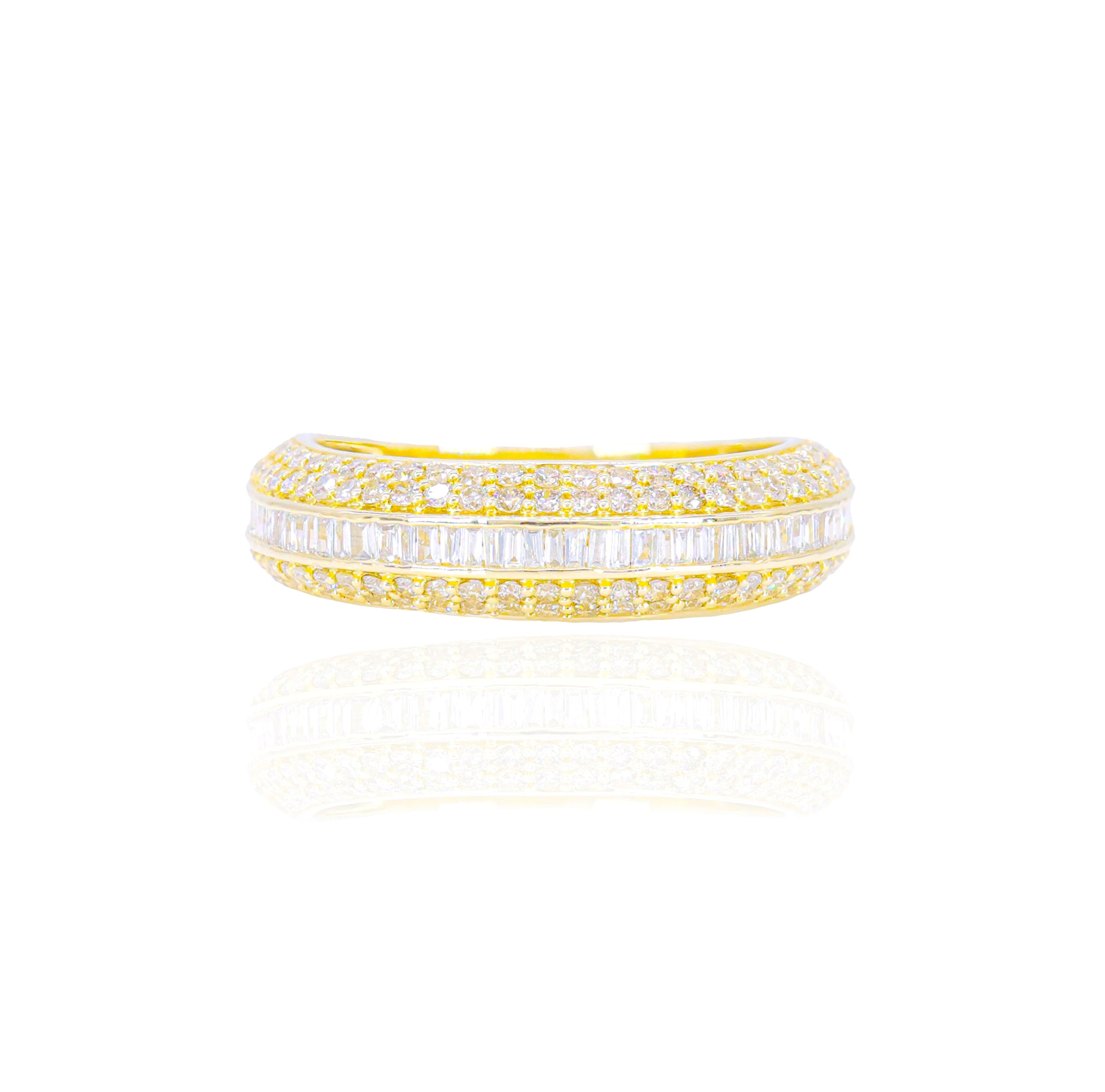 Center Baguette & Round Diamond Men's Band