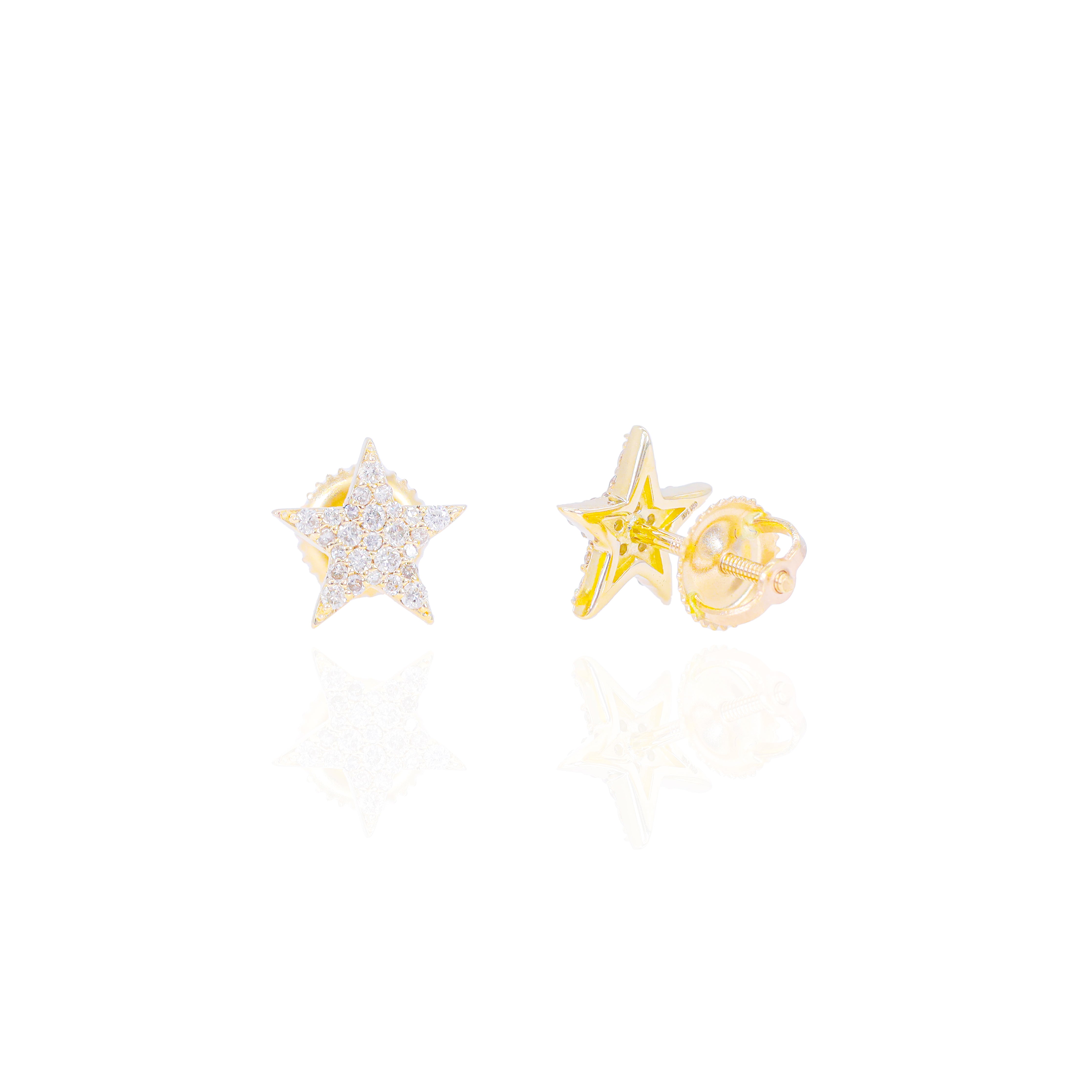 Diamond Star Shaped Earrings