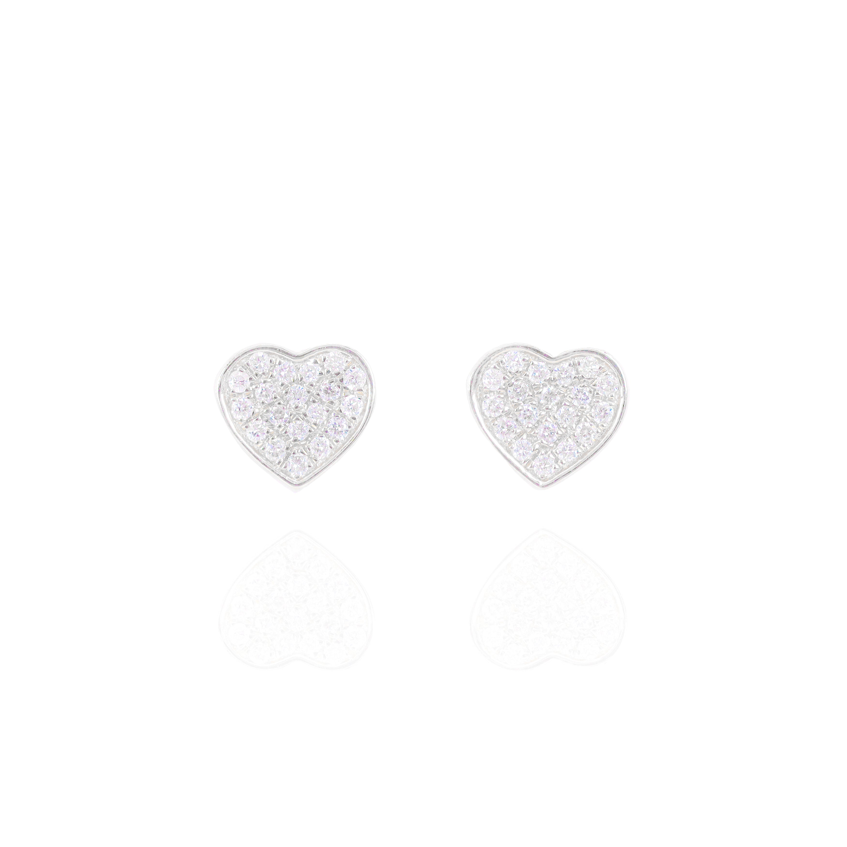 Round Diamond Heart Diamond Earrings