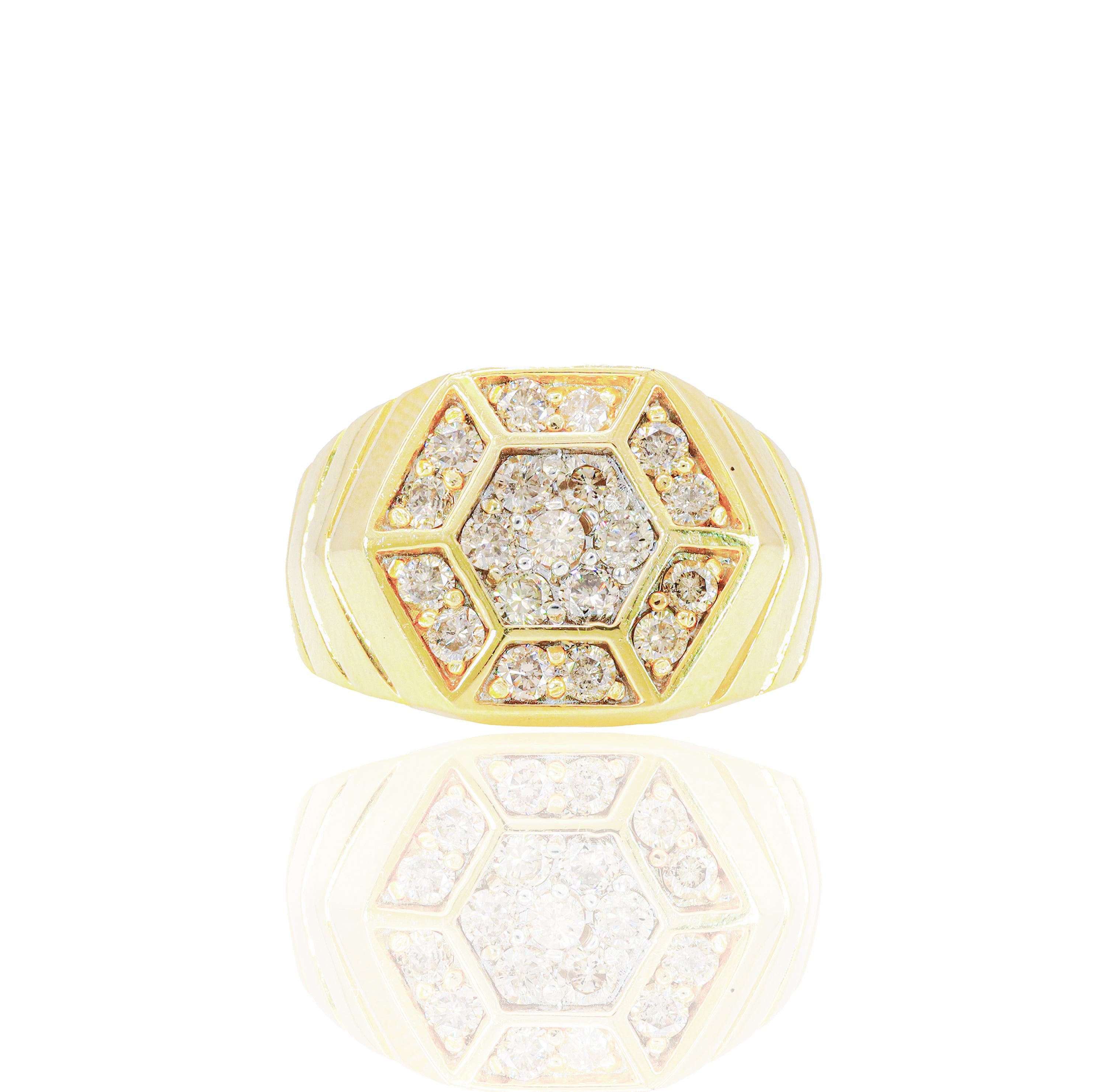 Hexagon Shaped Diamond Ring