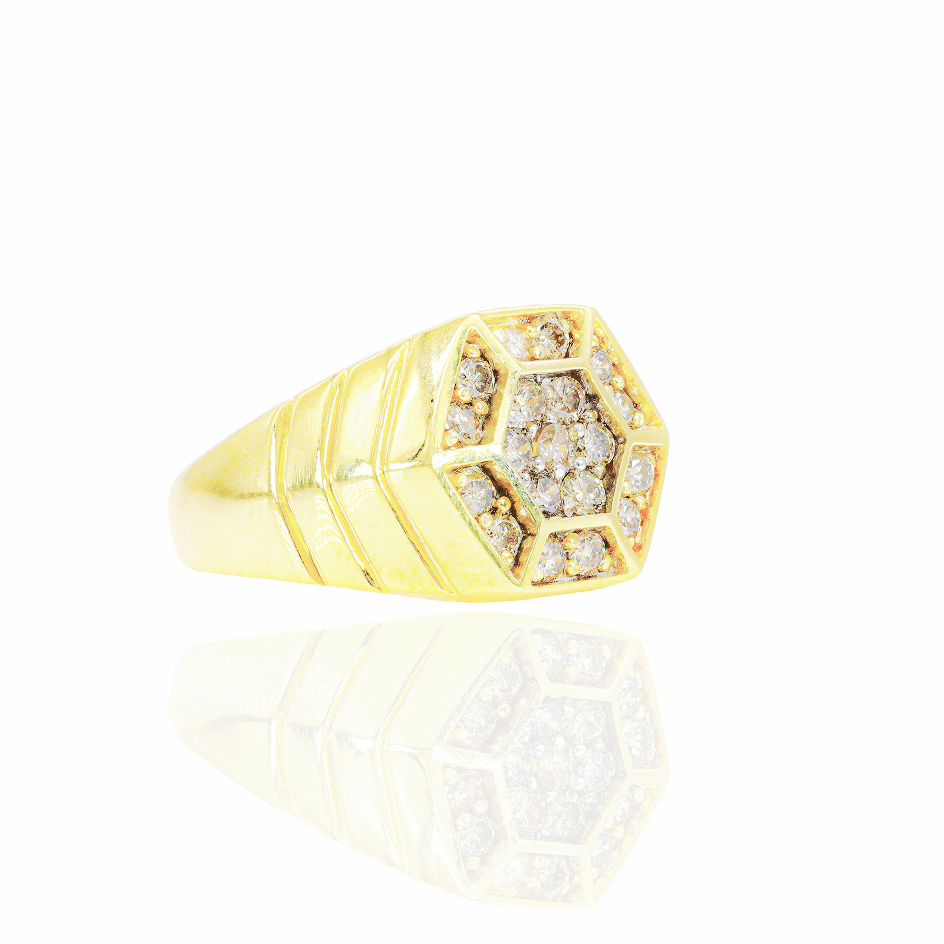 Hexagon Shaped Diamond Ring