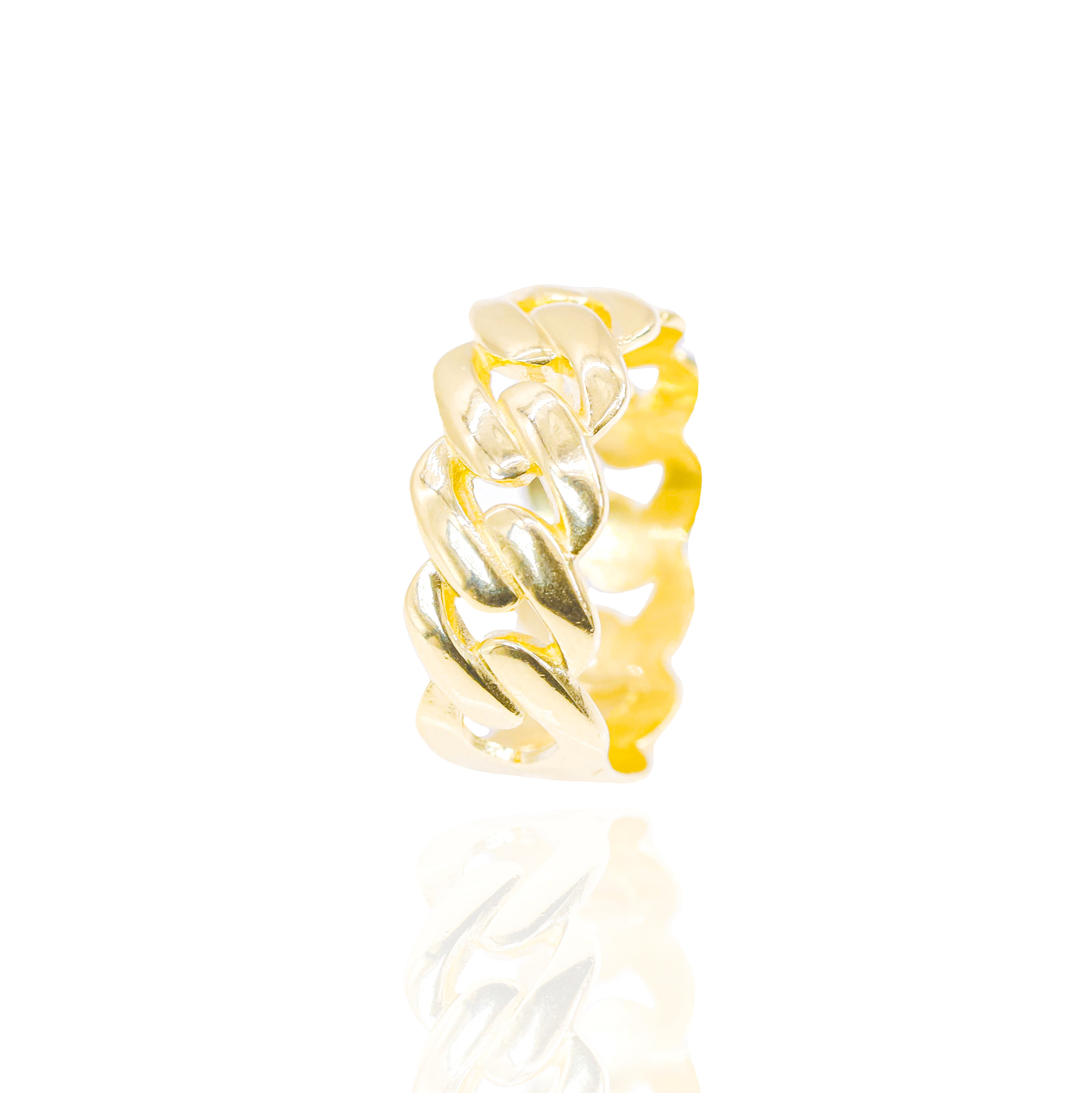 14KT Solid Gold Cuban Ring Band
