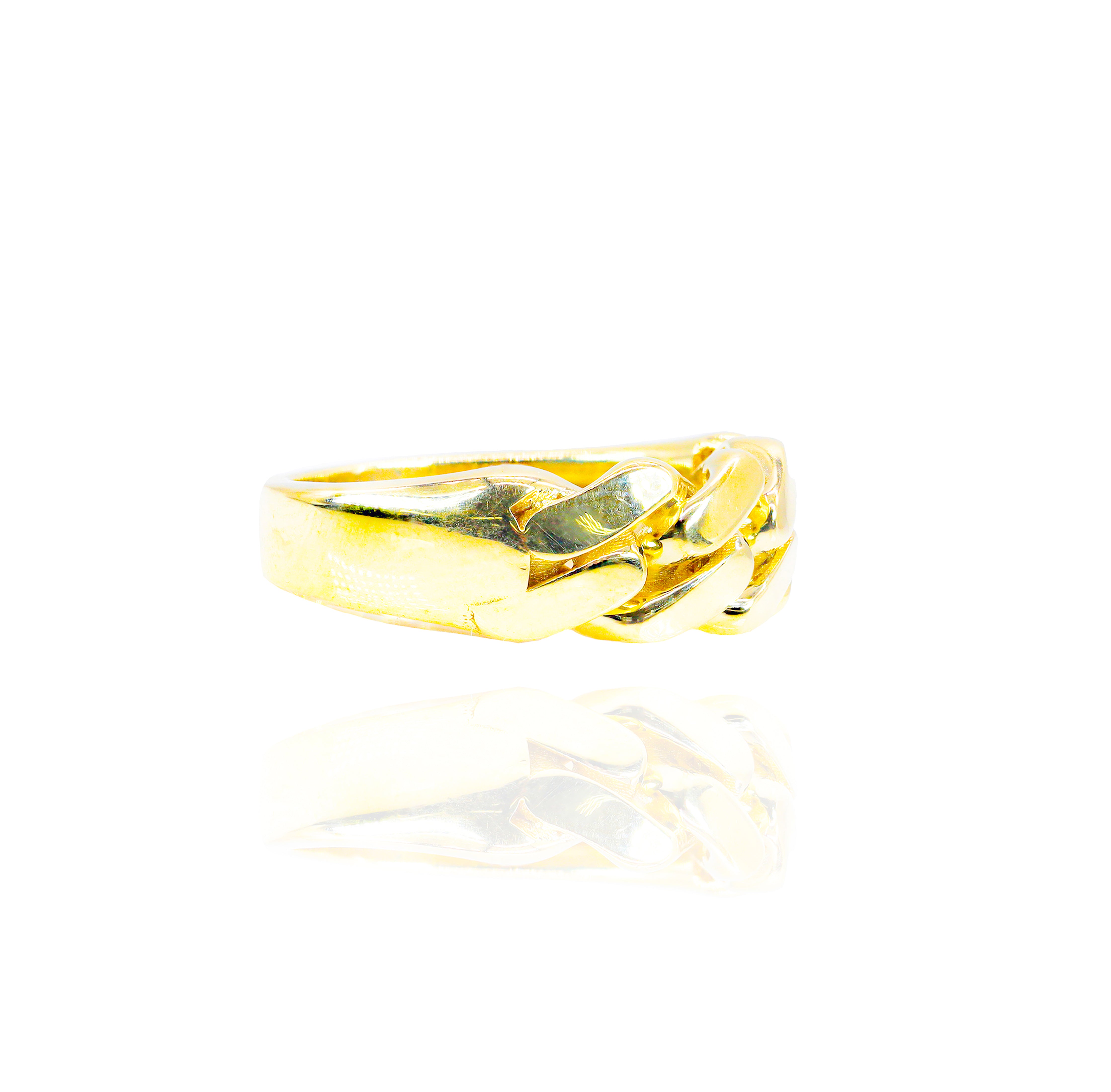 14KT Solid Gold Cuban Ring Band