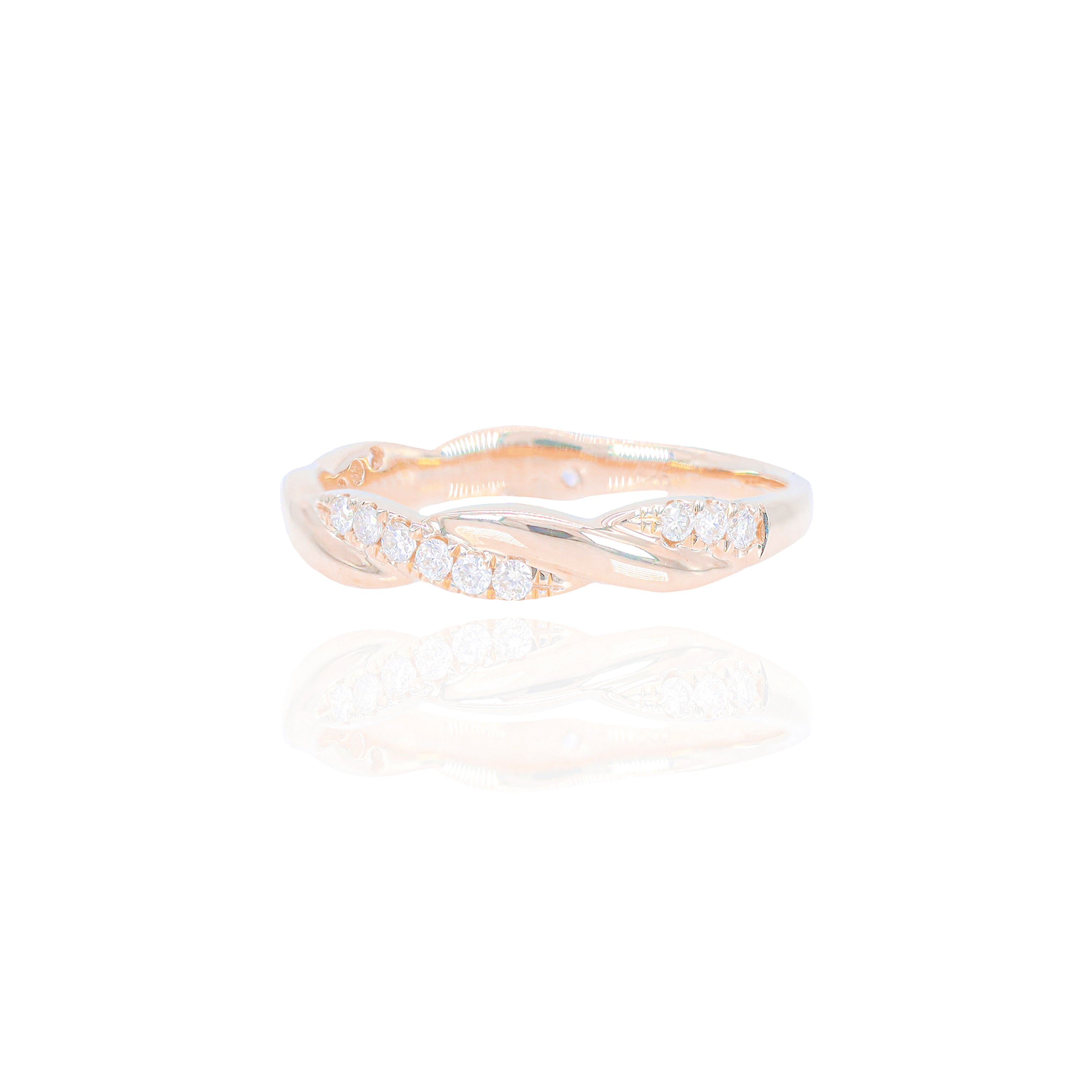 Woven Gold Diamond Ring