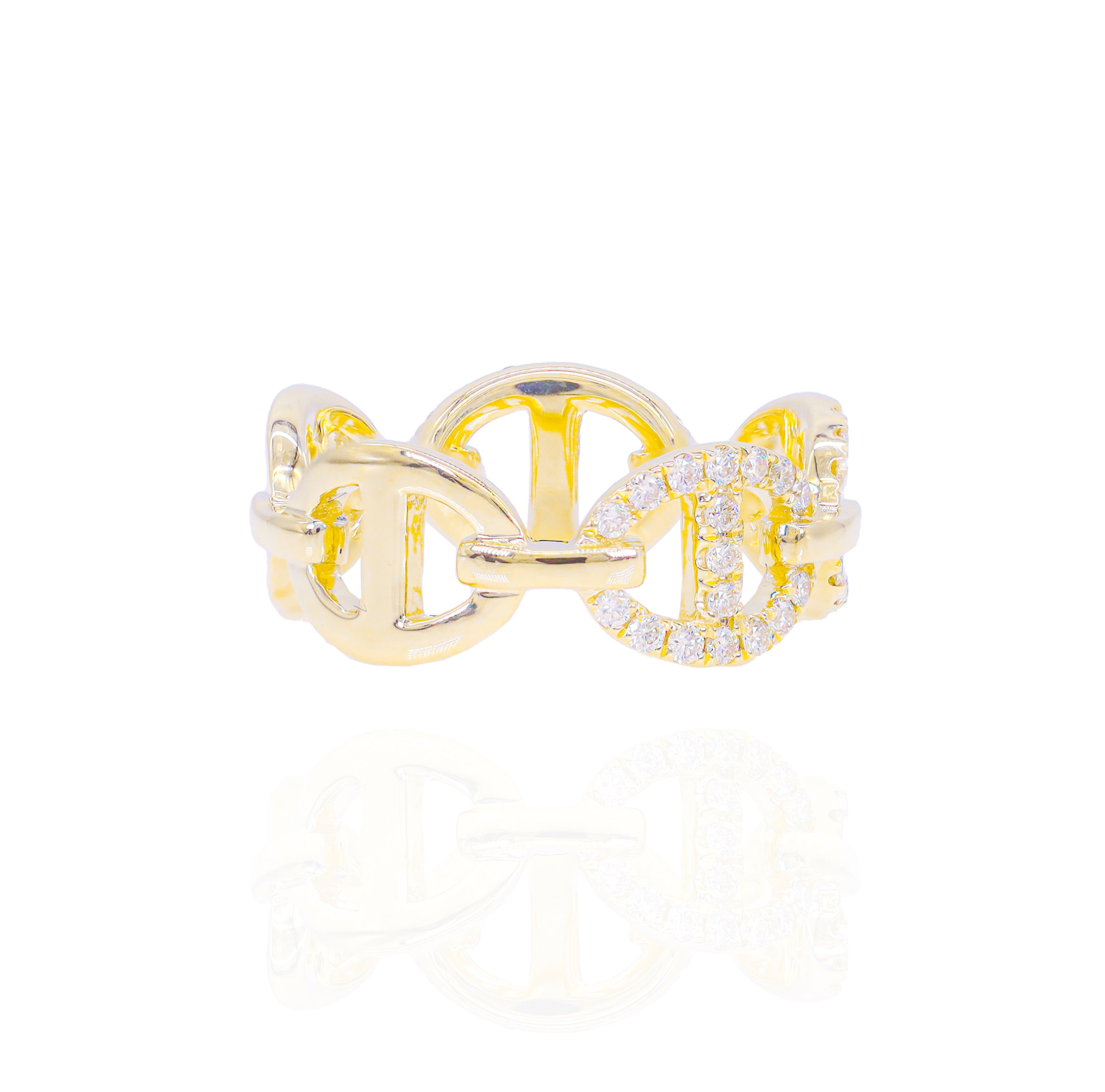Gold & Diamond Mariner Link Ring