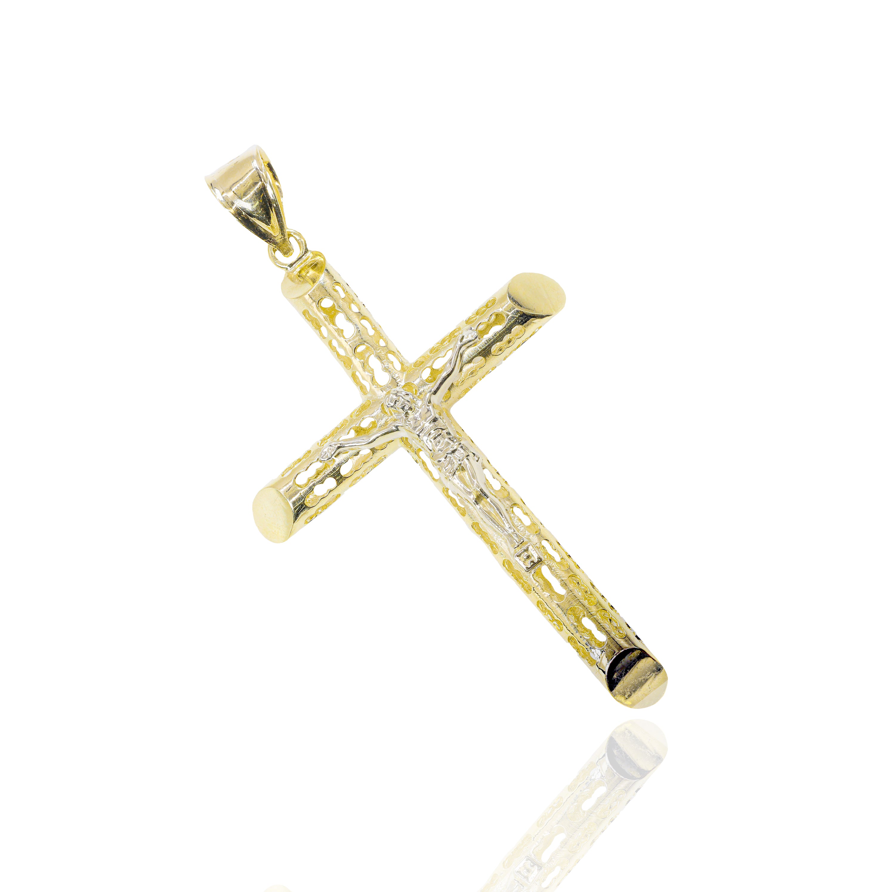 Italian Open Concept Cross with Jesus Pendant