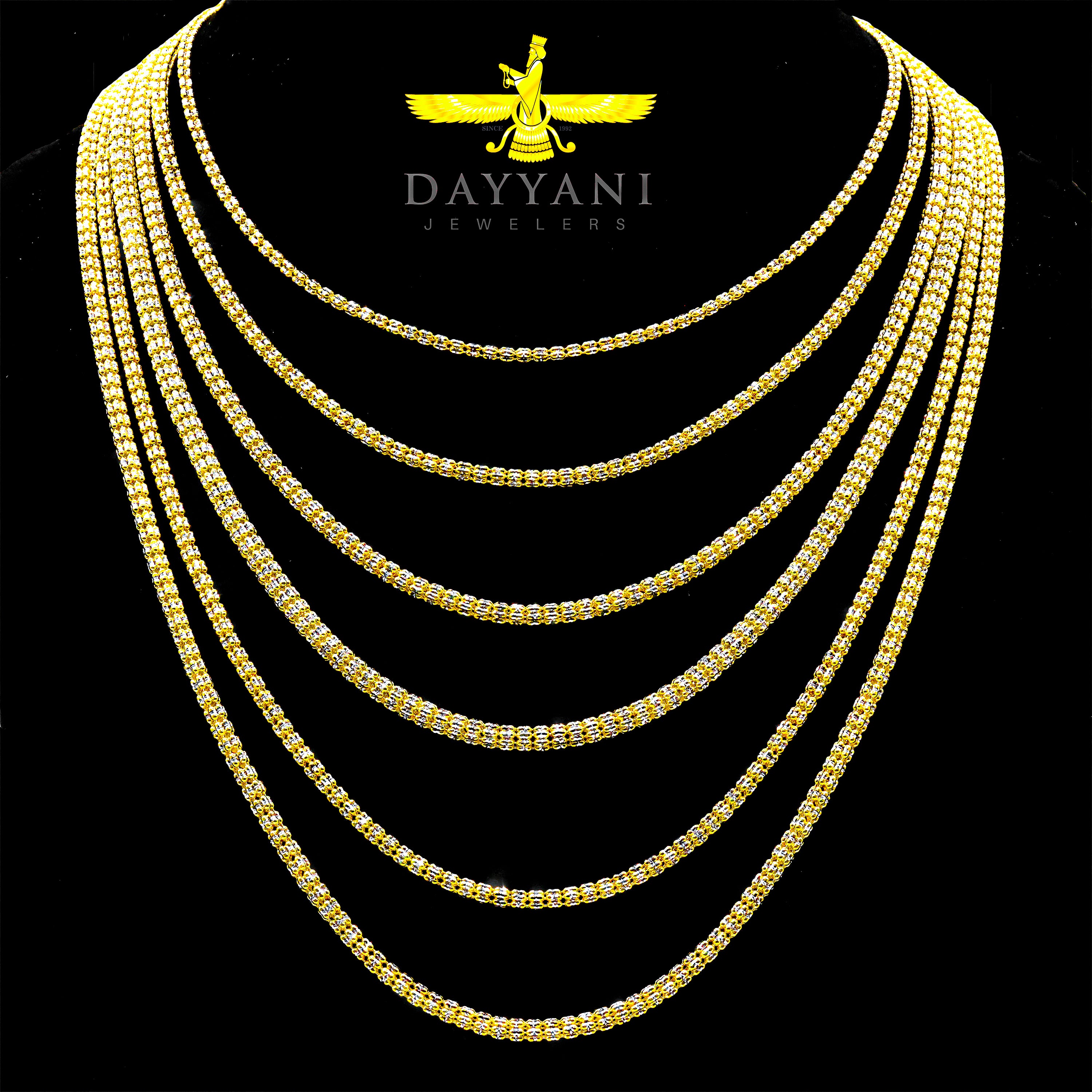 10KT Two-Tone Gold ICE Gold Chain