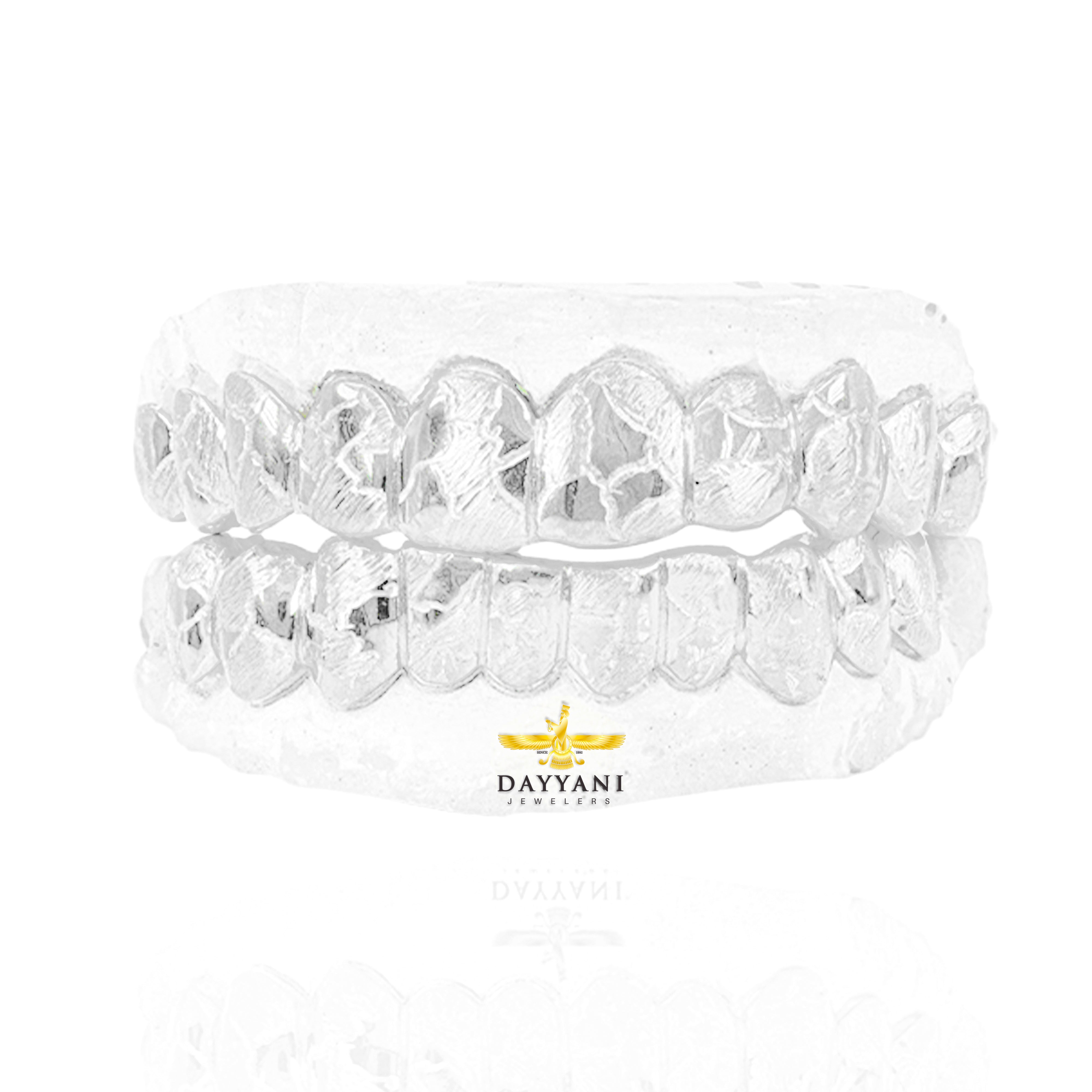 Custom Nugget Design Outline Gold Grillz