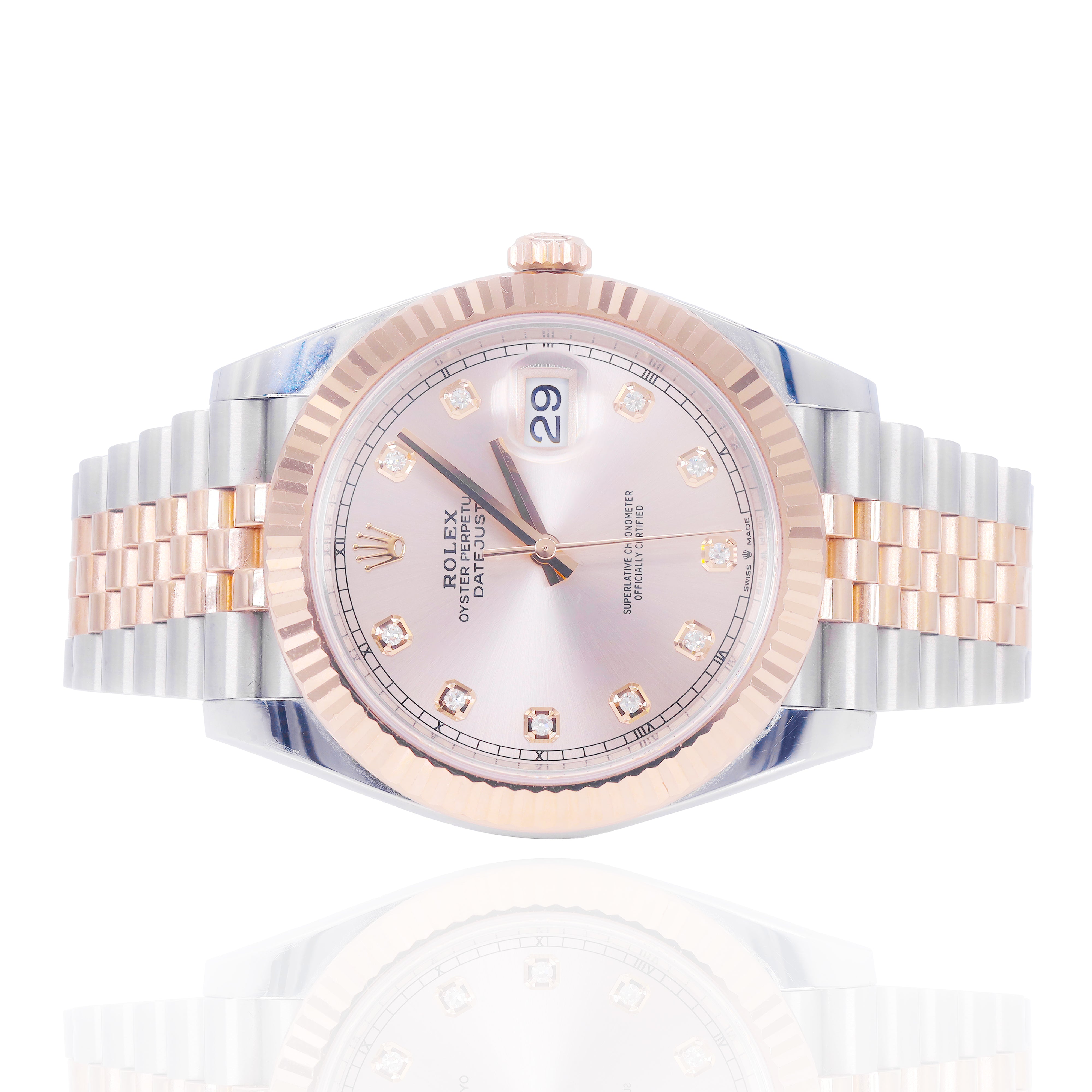 Rolex 126331 Datejust 41mm Two-Tone 18K Gold Fluted Bezel & SunDust Diamond Dial