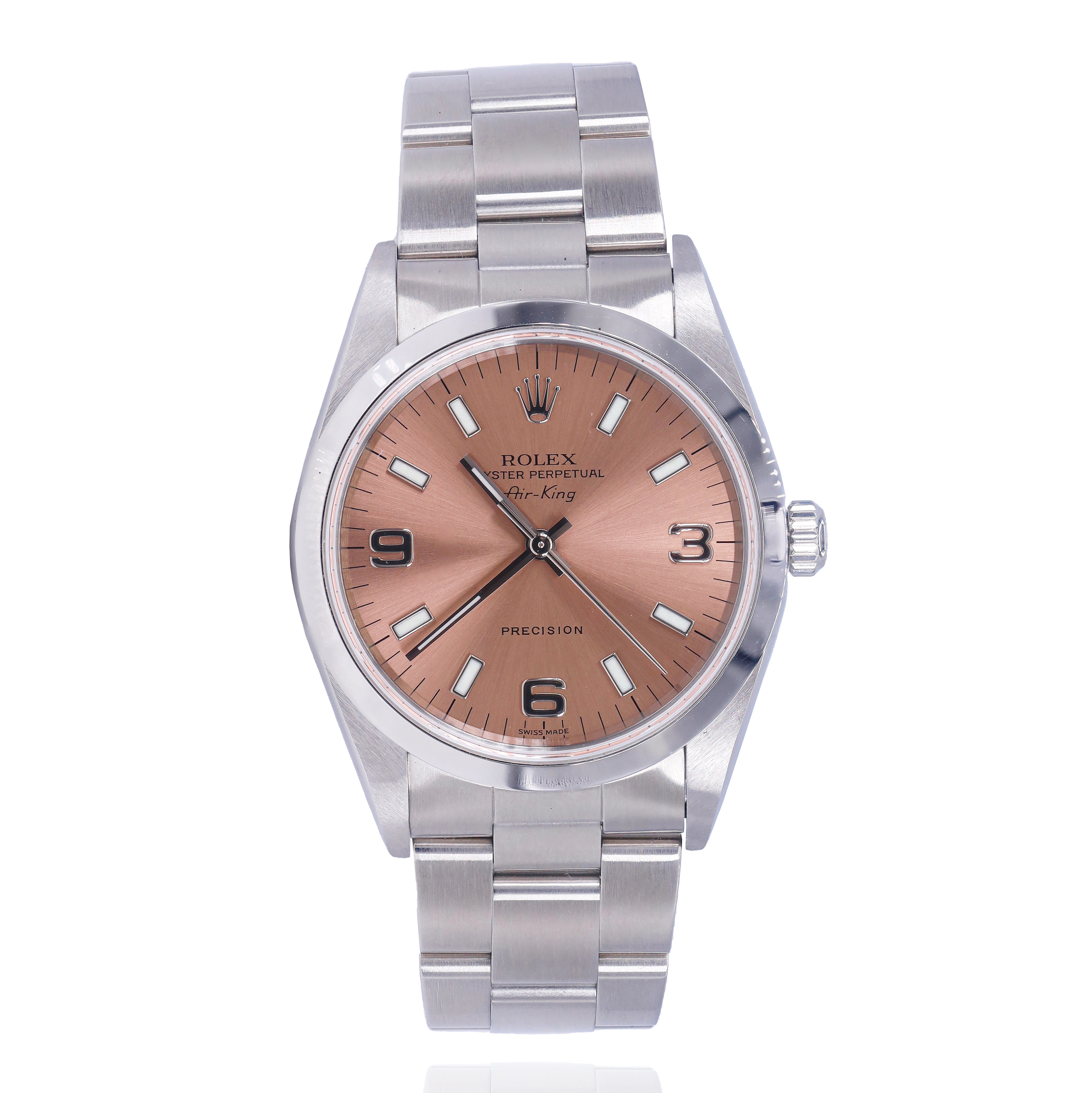 Rolex 14000 Air King 34mm Salmon Dial