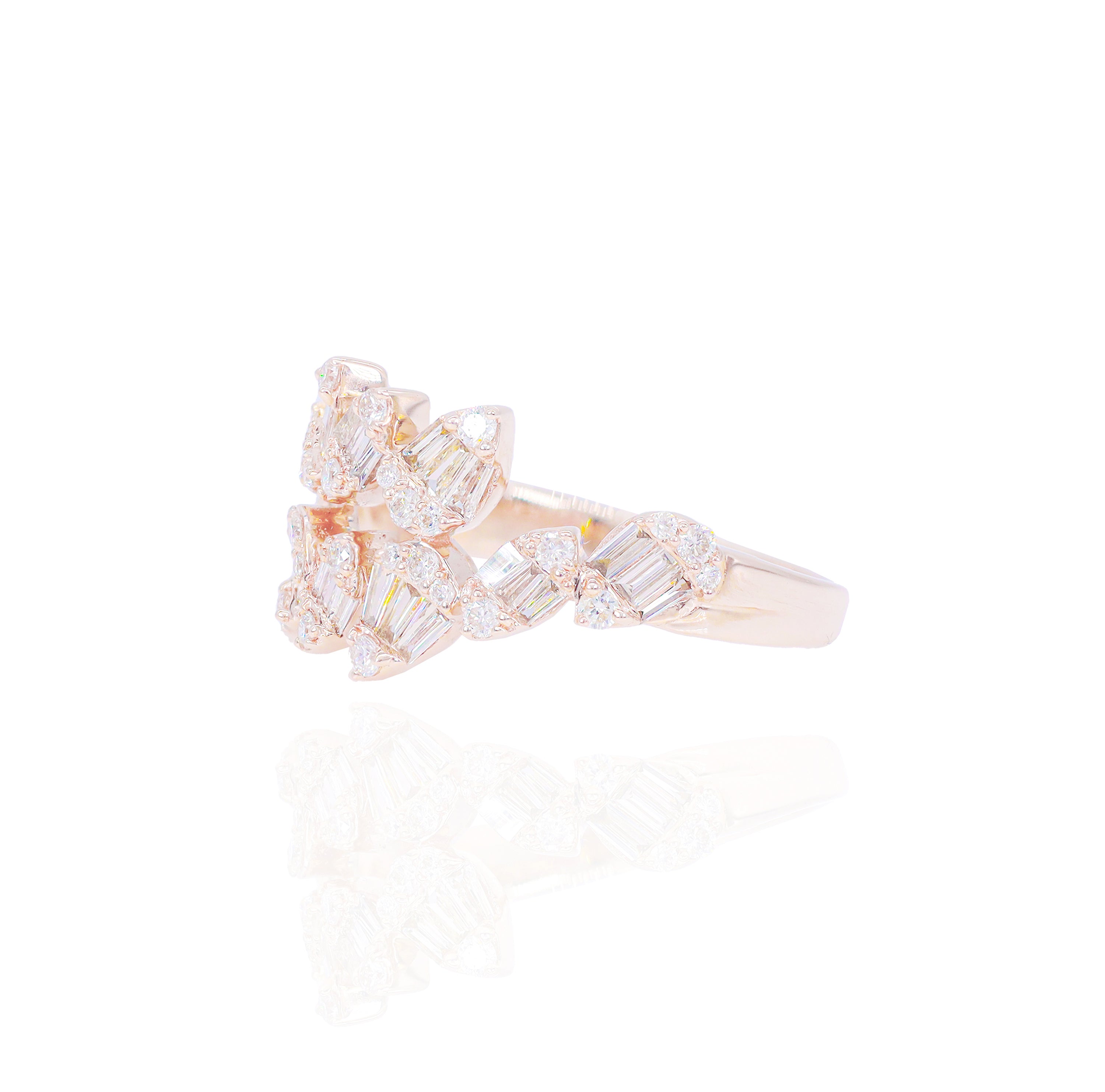 Pear Shape Diamond Cluster Ring Band