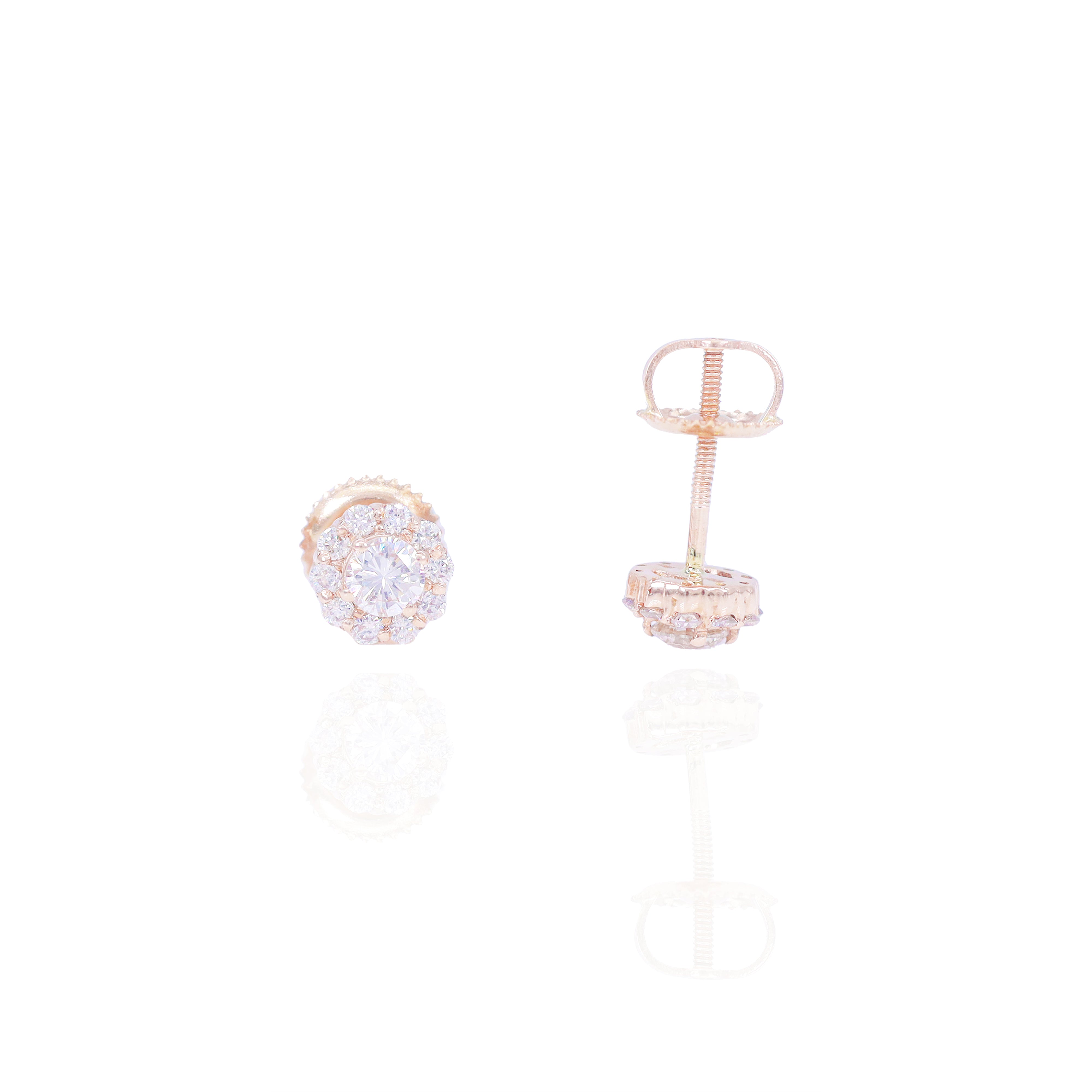 Half Carat Diamond Rose Gold Earrings