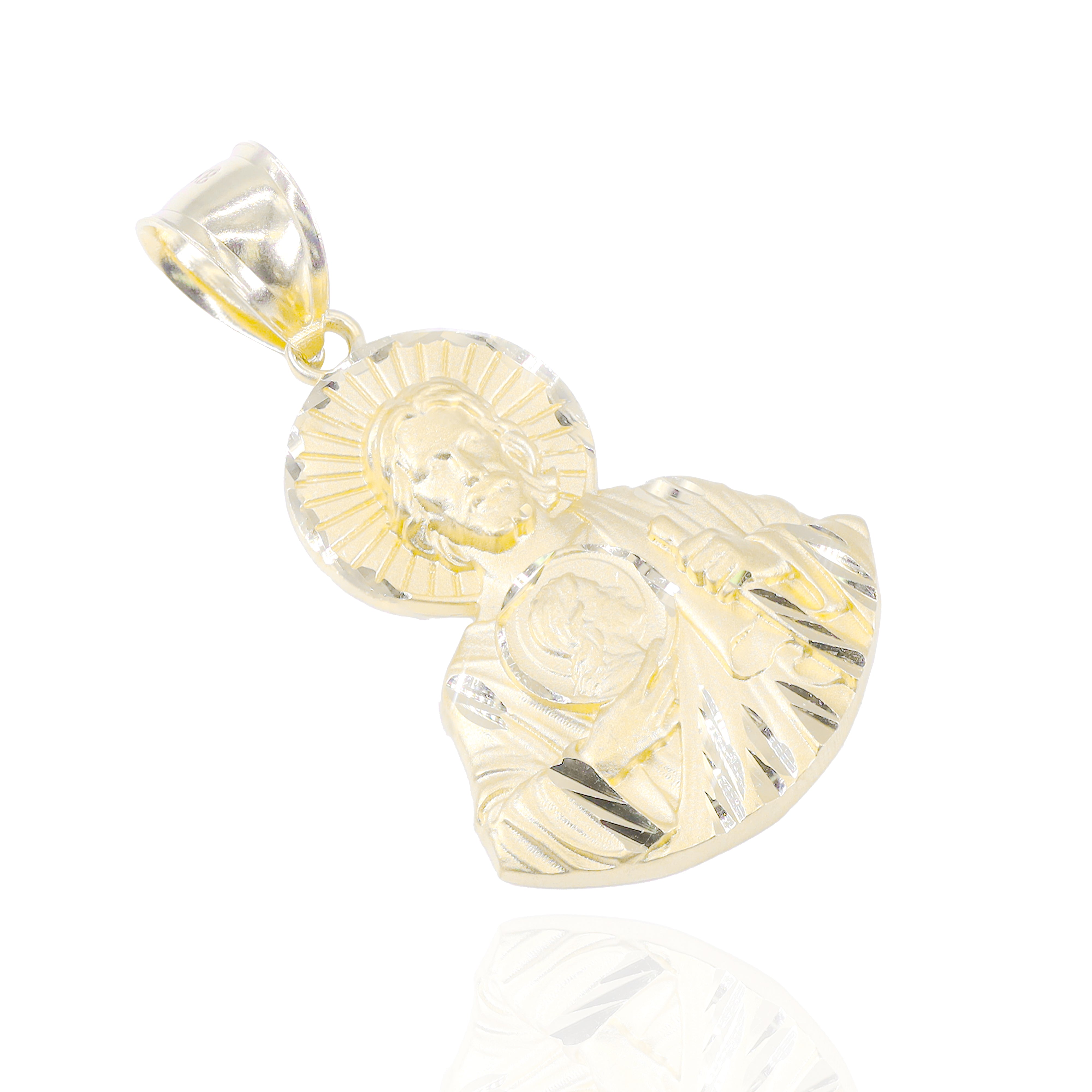 Saint Jude Mural Solid Gold Pendant