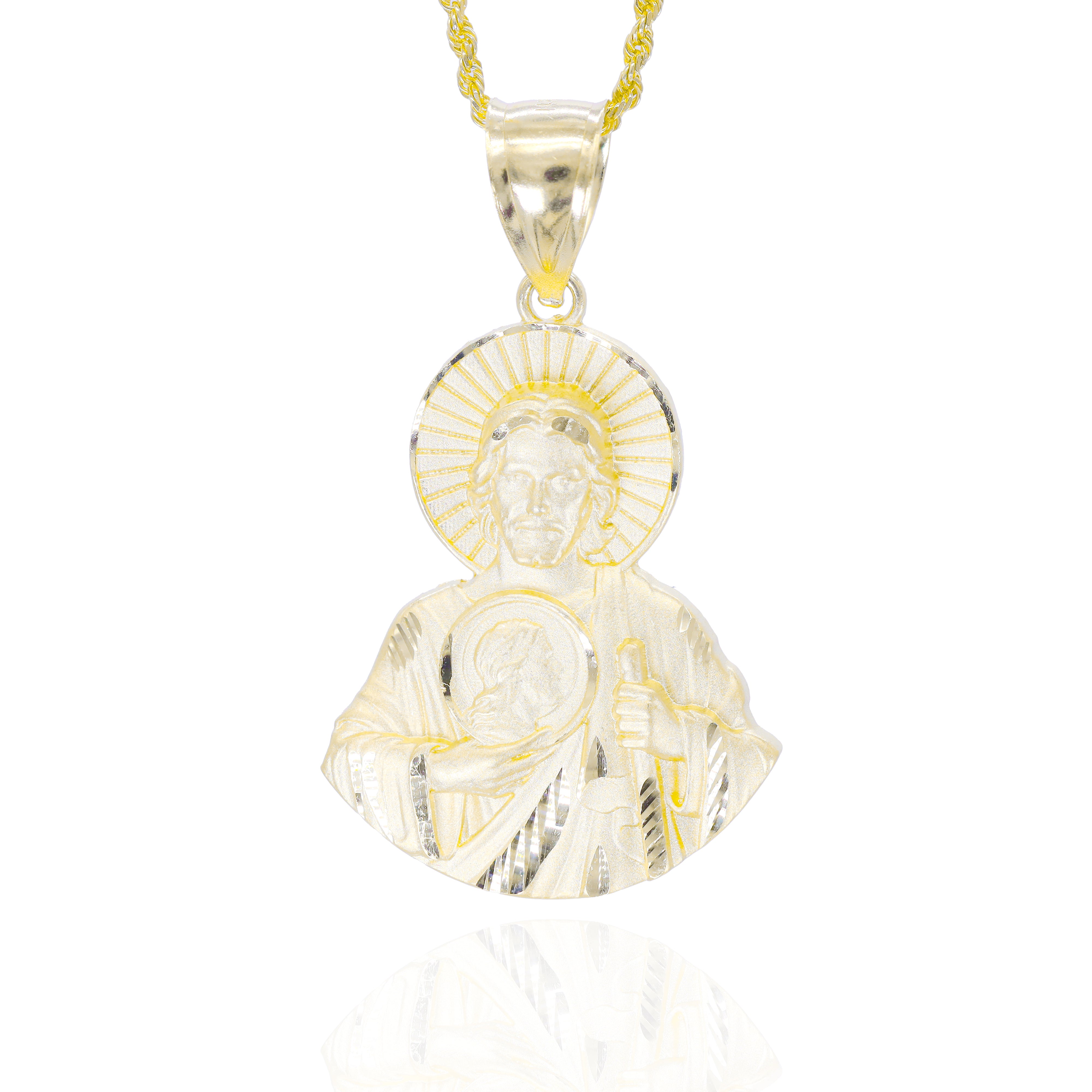 Saint Jude Mural Solid Gold Pendant