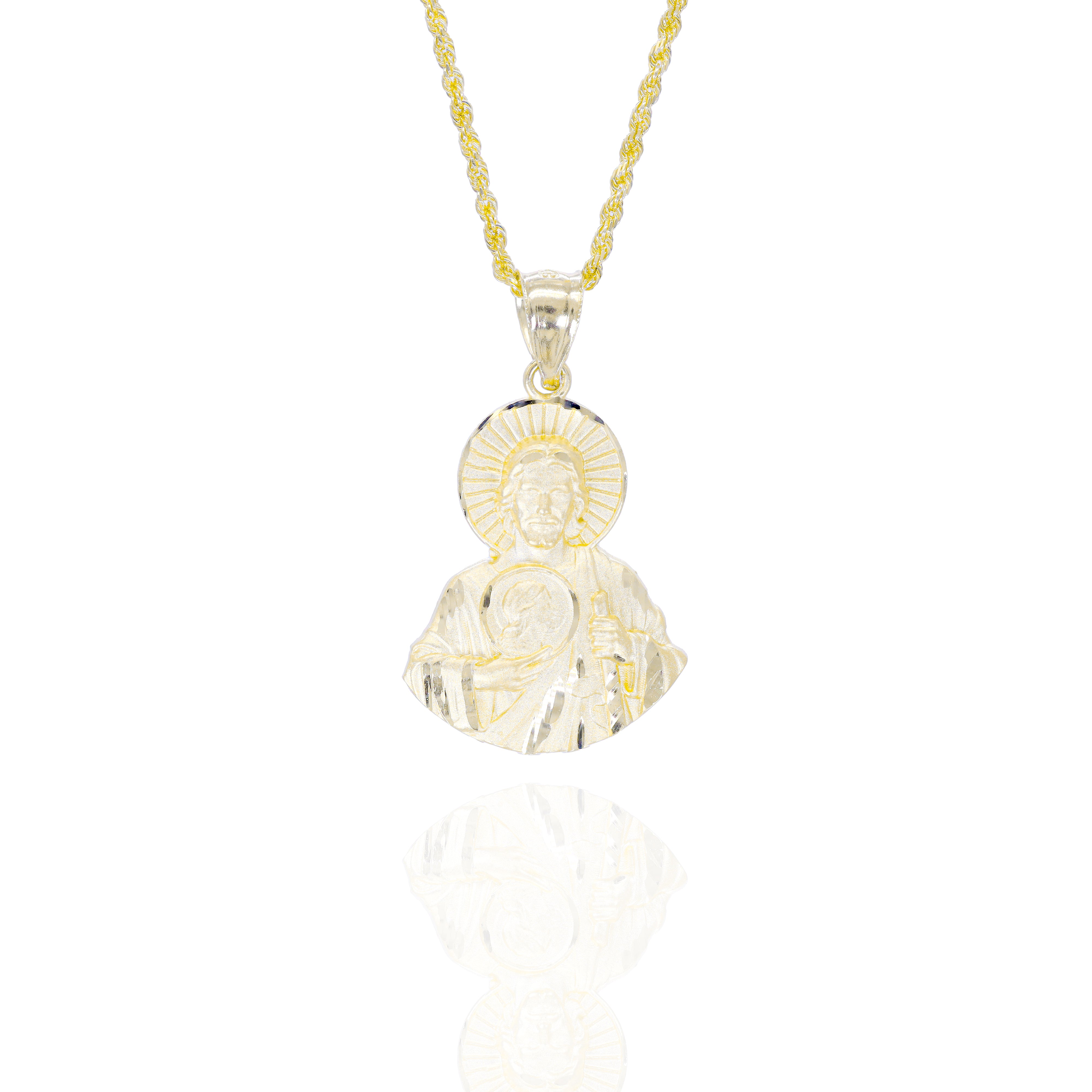 Saint Jude Mural Solid Gold Pendant