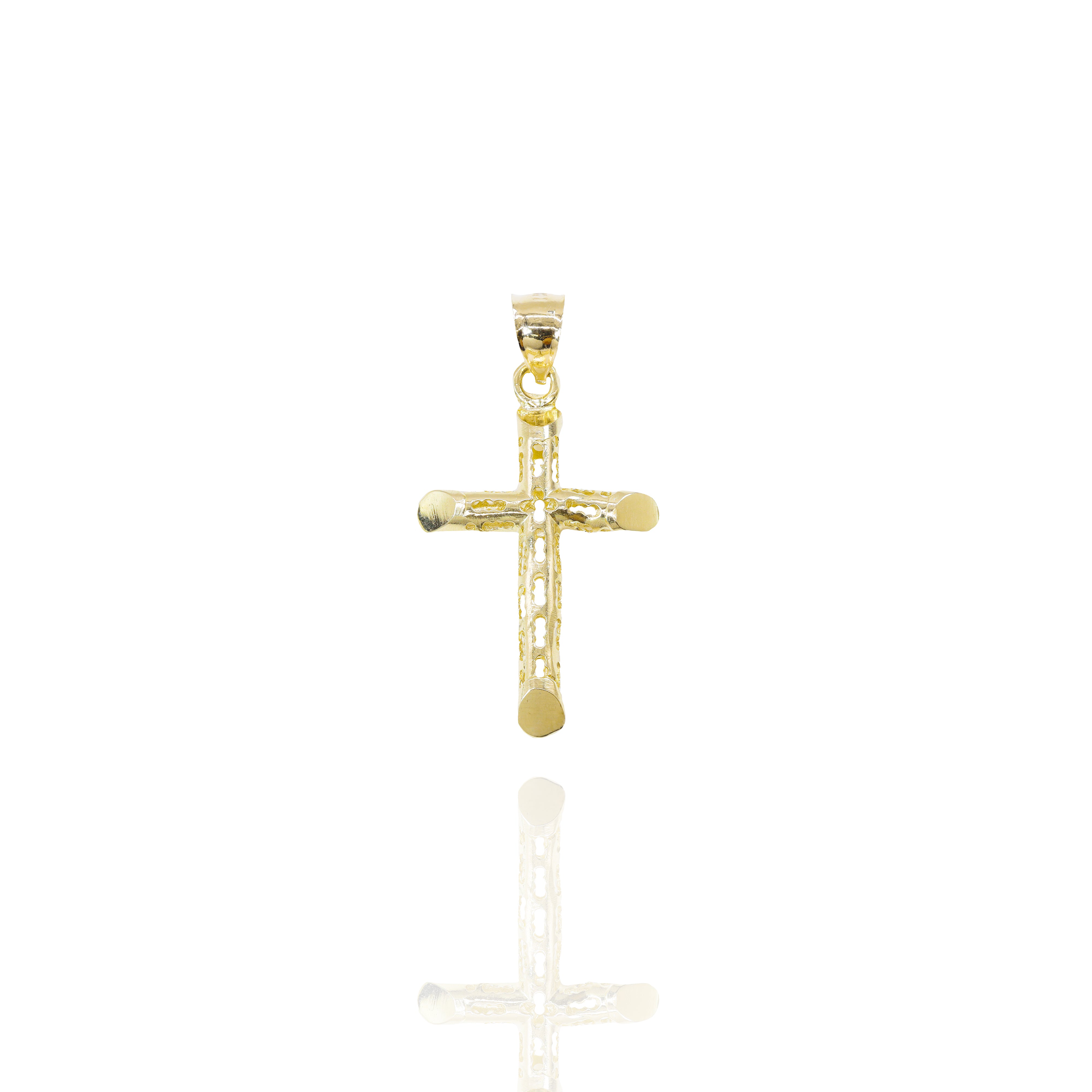 Micro Italian Open Concept Cross Pendant