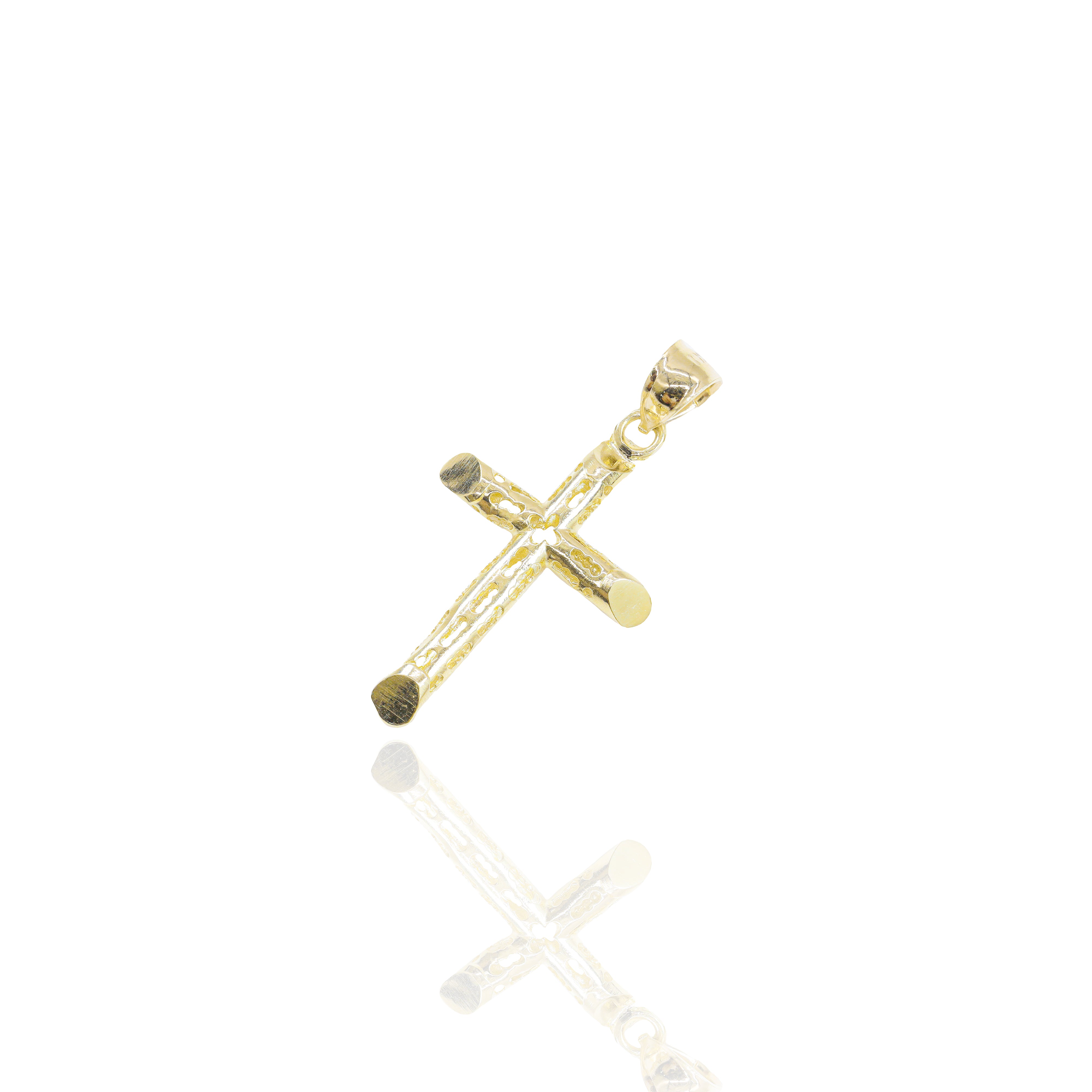 Micro Italian Open Concept Cross Pendant