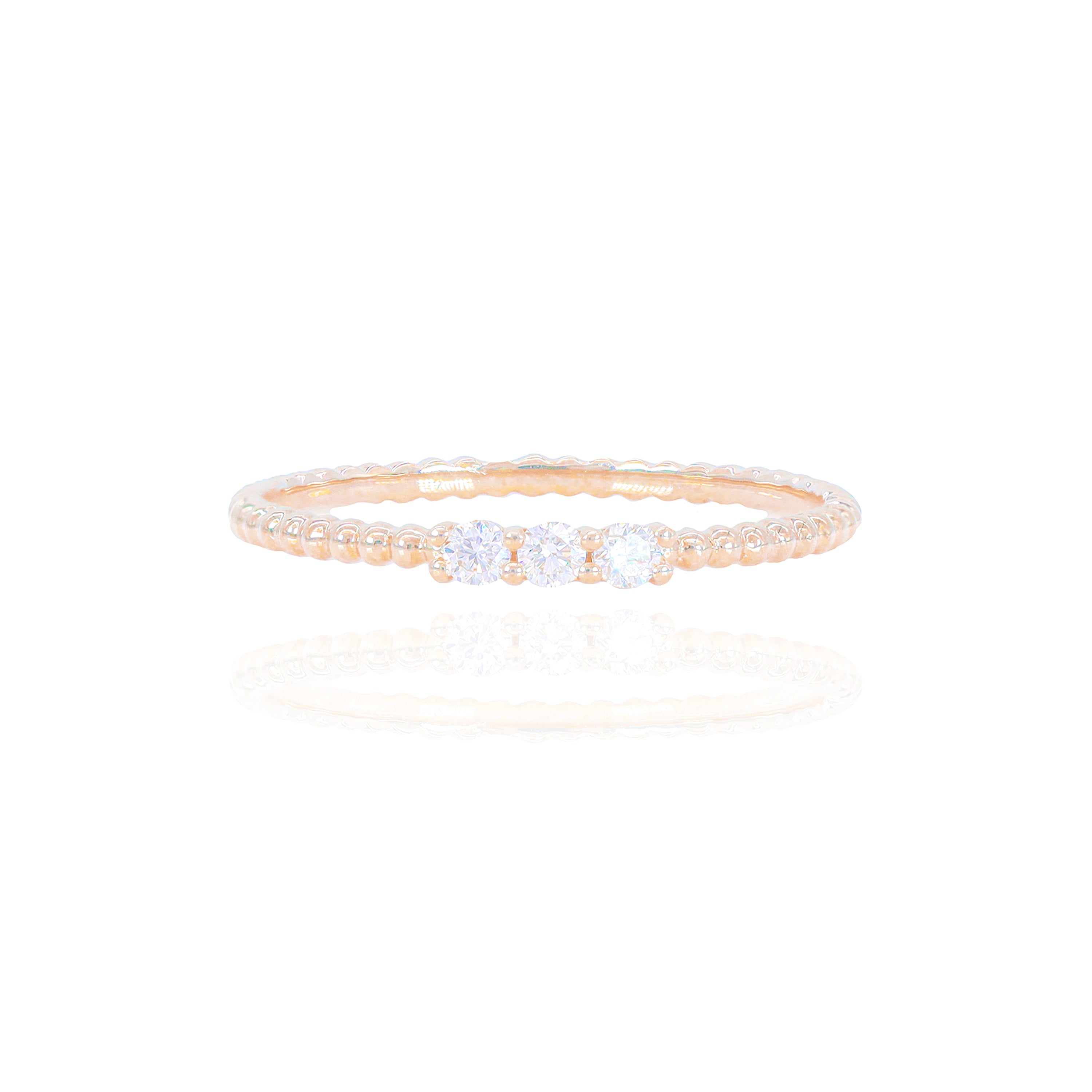 3-Stone Rounded Edge Style Diamond Ring