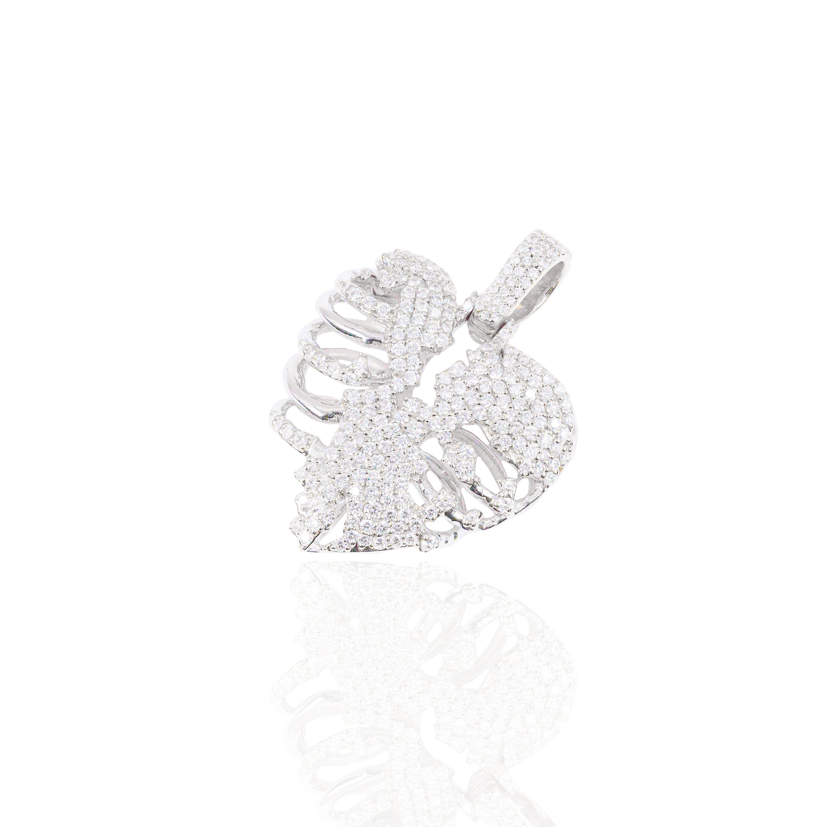 Diamond Heart Skeleton Pendant (Mid-Size)