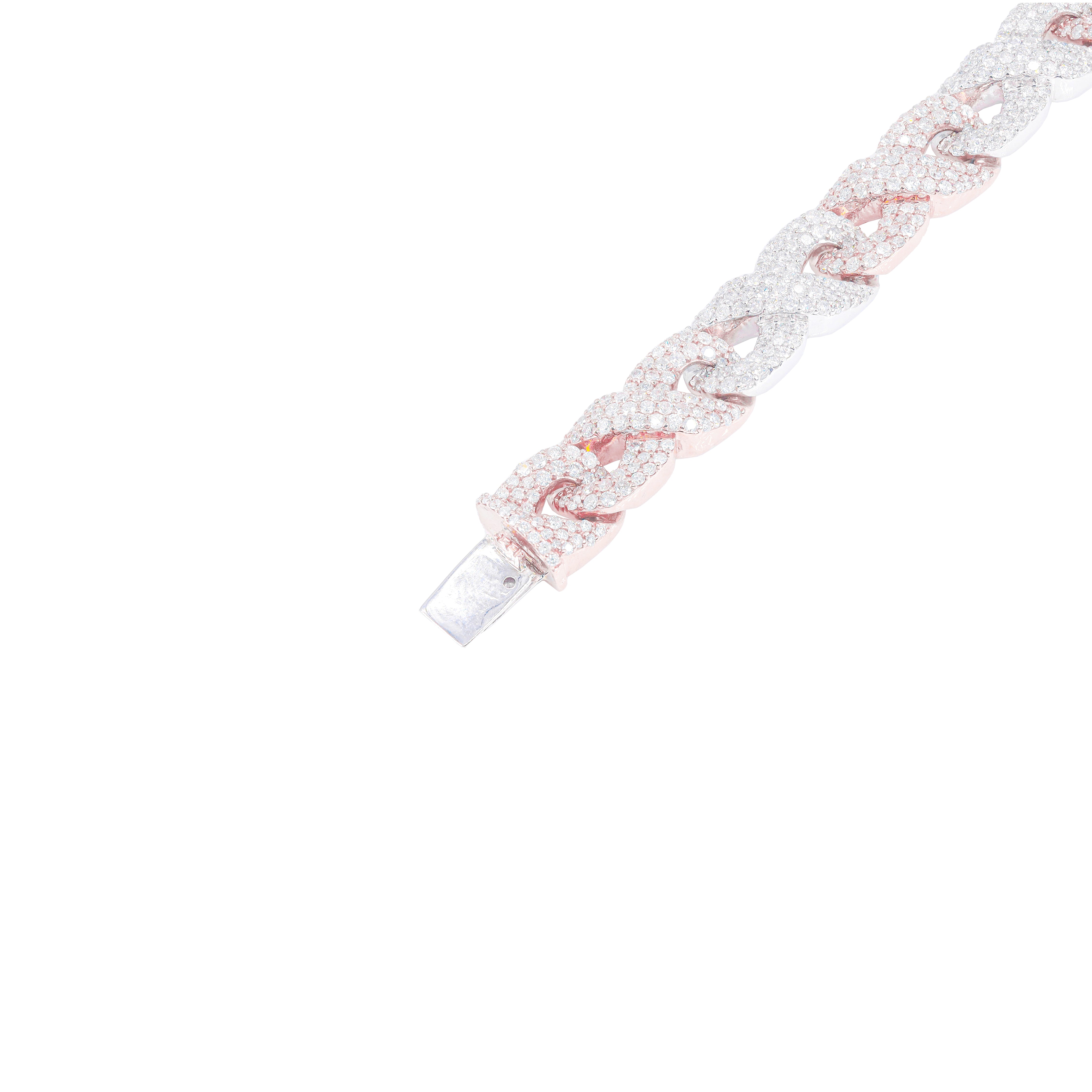 11mm Two-Tone Modern Infinity Link Diamond Chain