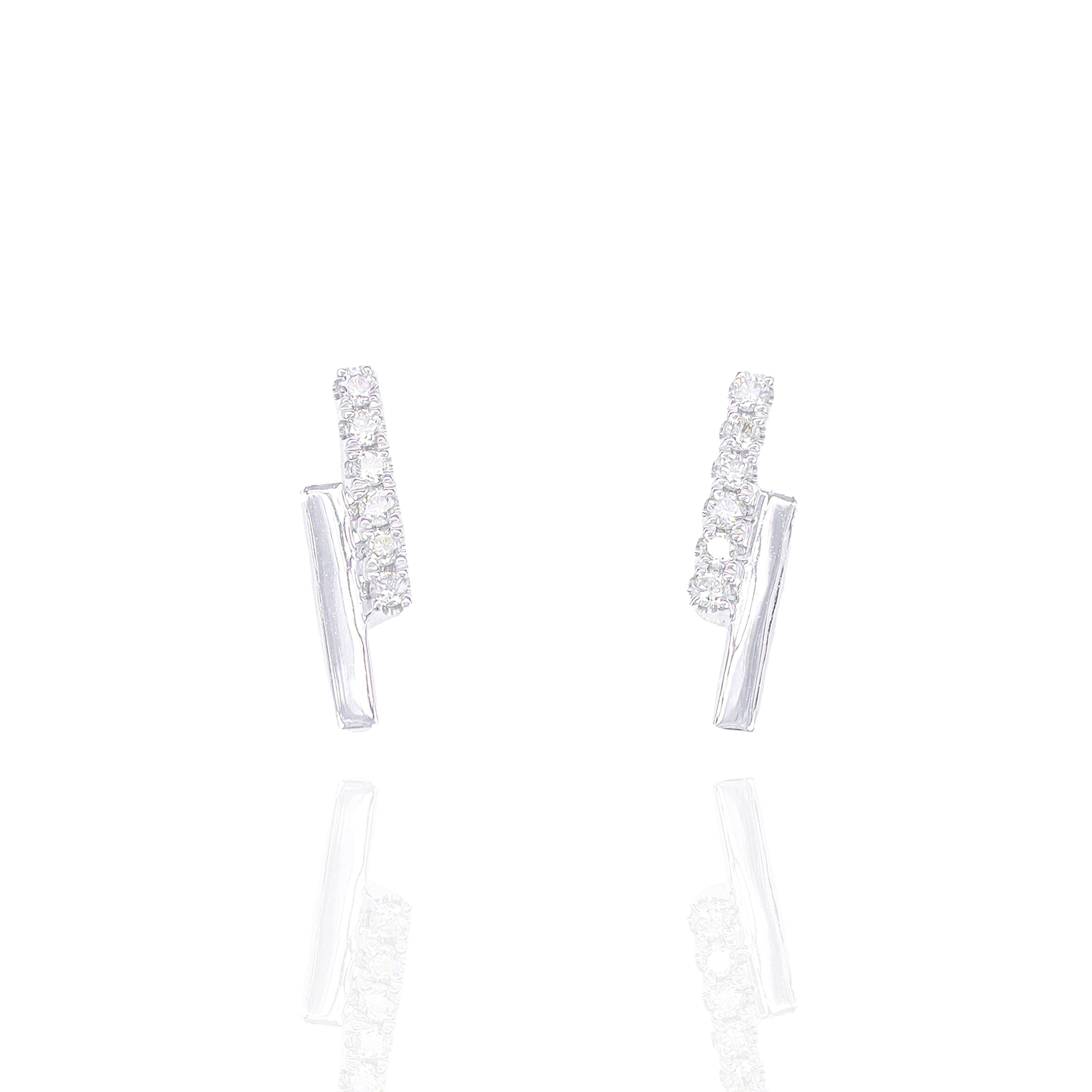 Stacked Gold and Diamond Earrings