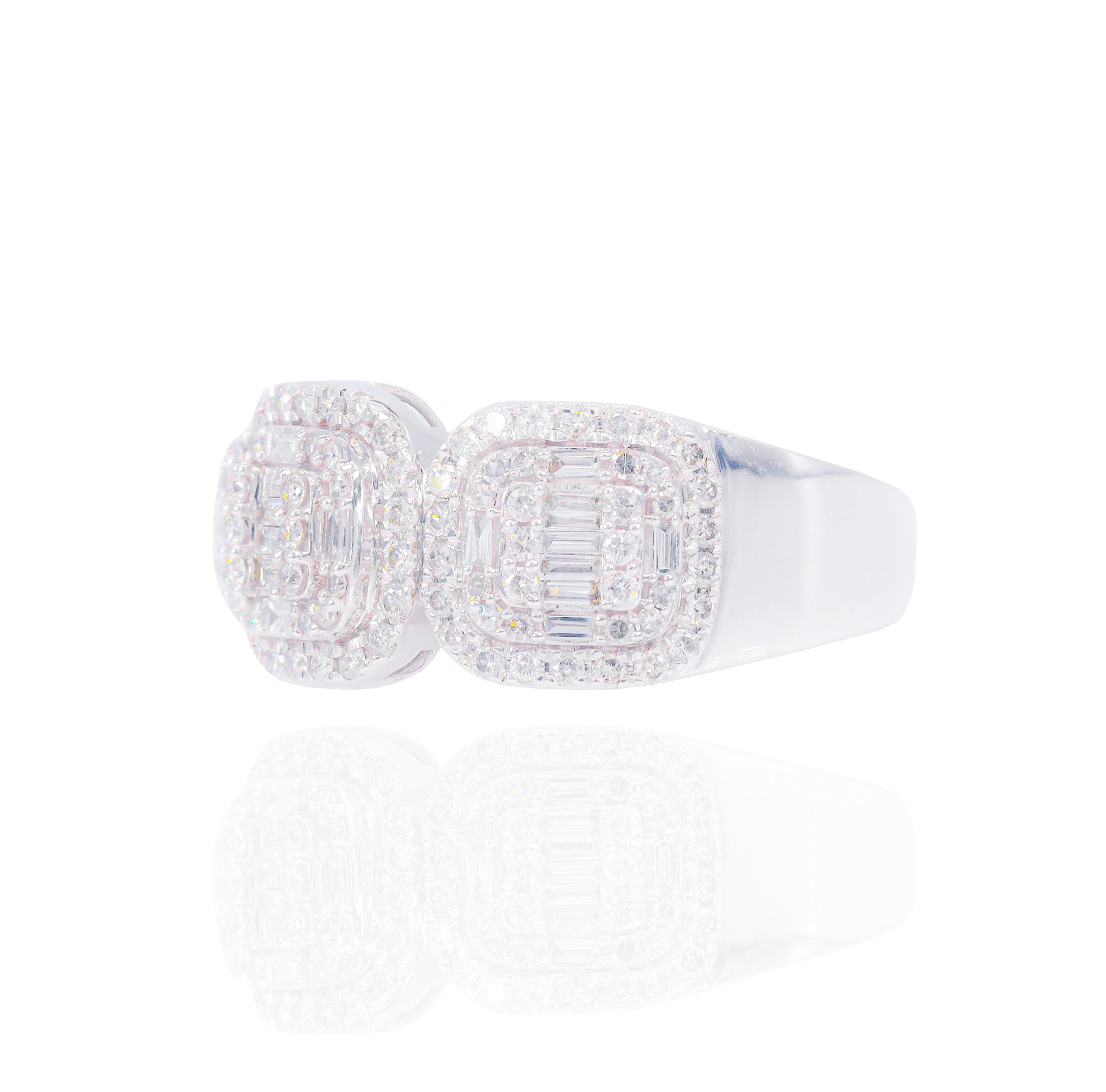 Three Sectional Baguette Diamond Ring