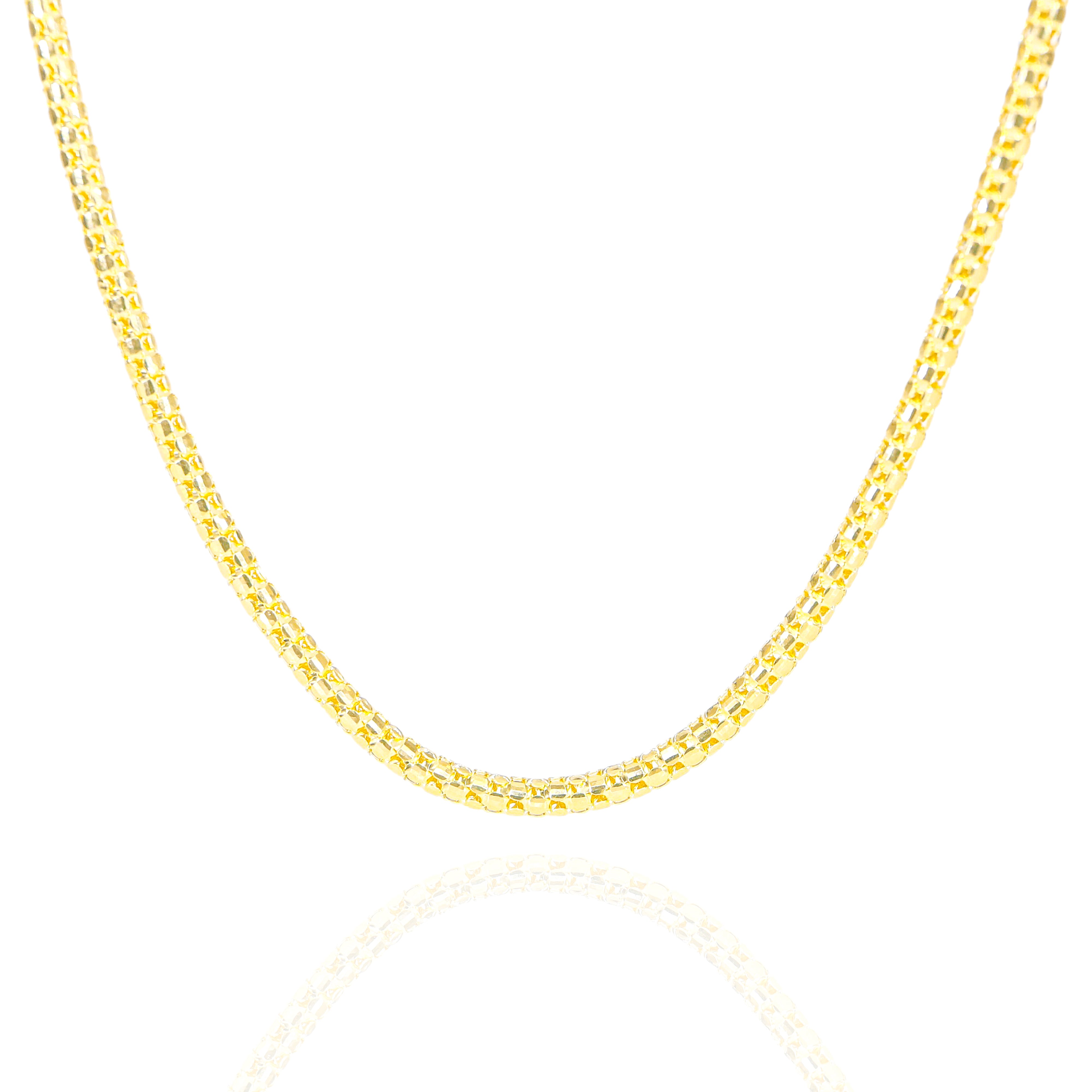 10KT Gold Solid Popcorn Chain