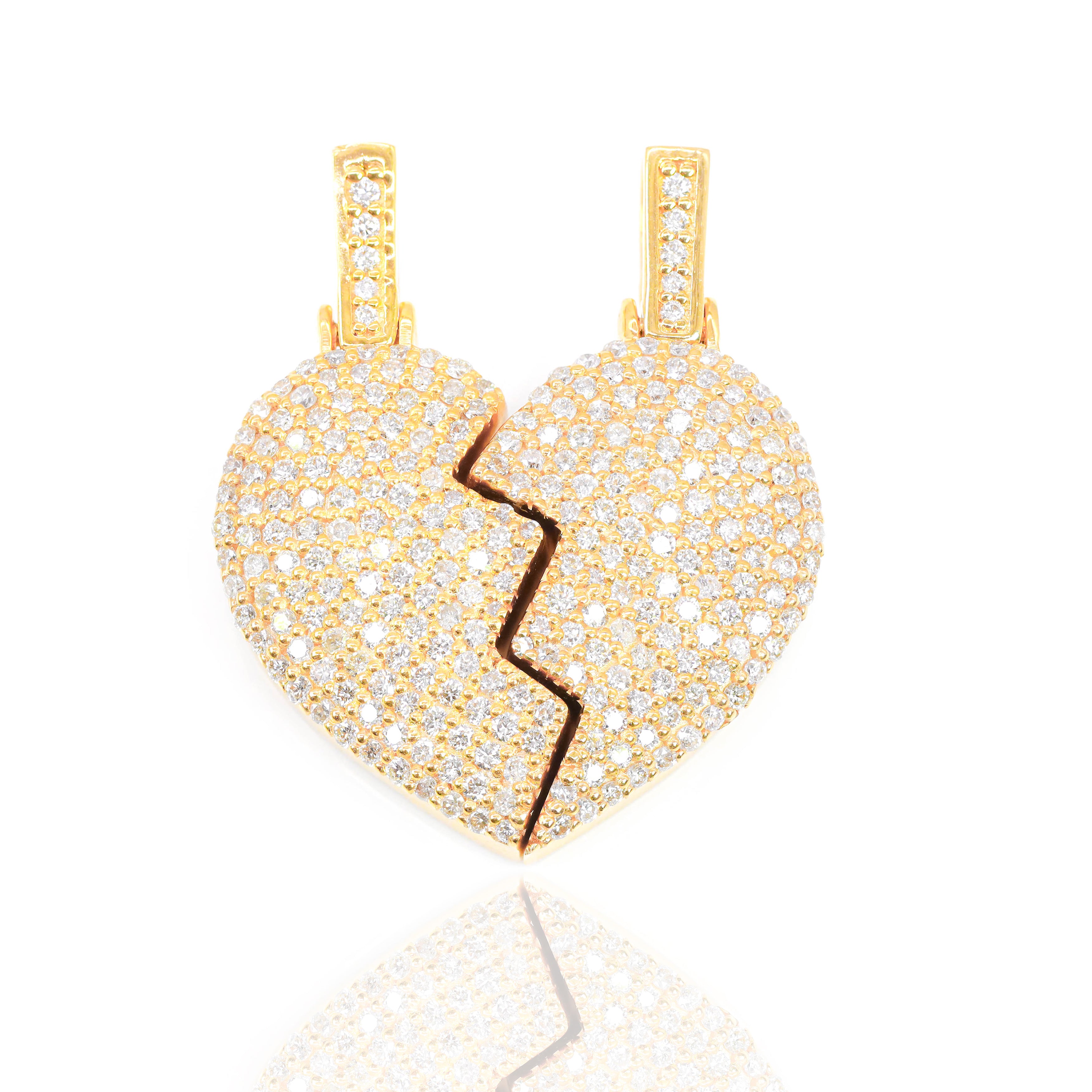 Half Broken Heart Diamond Pendant
