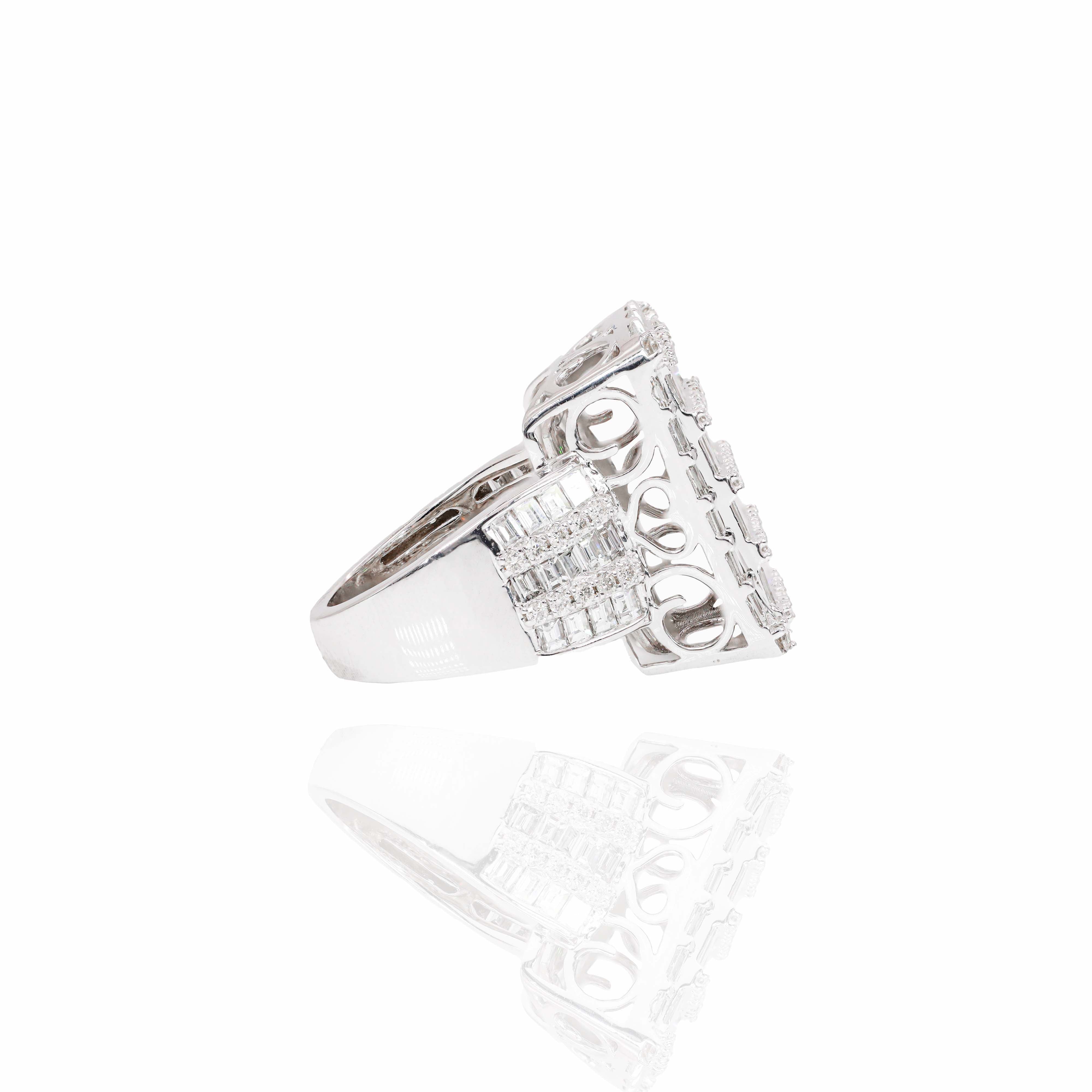 Rectangle Baguette Cluster Diamond Ring