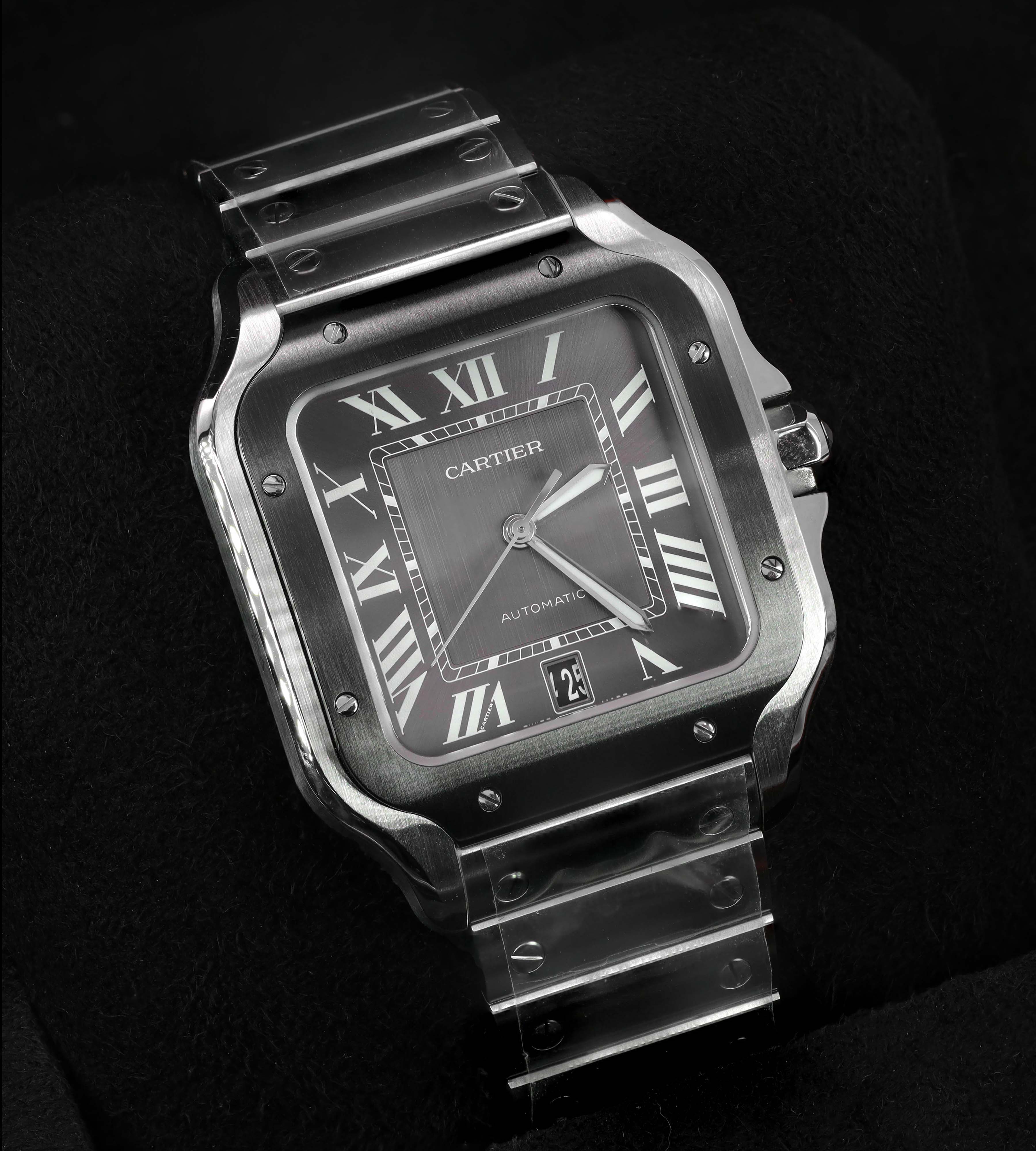 Santos De Cartier Watch Black Dial Large Model
