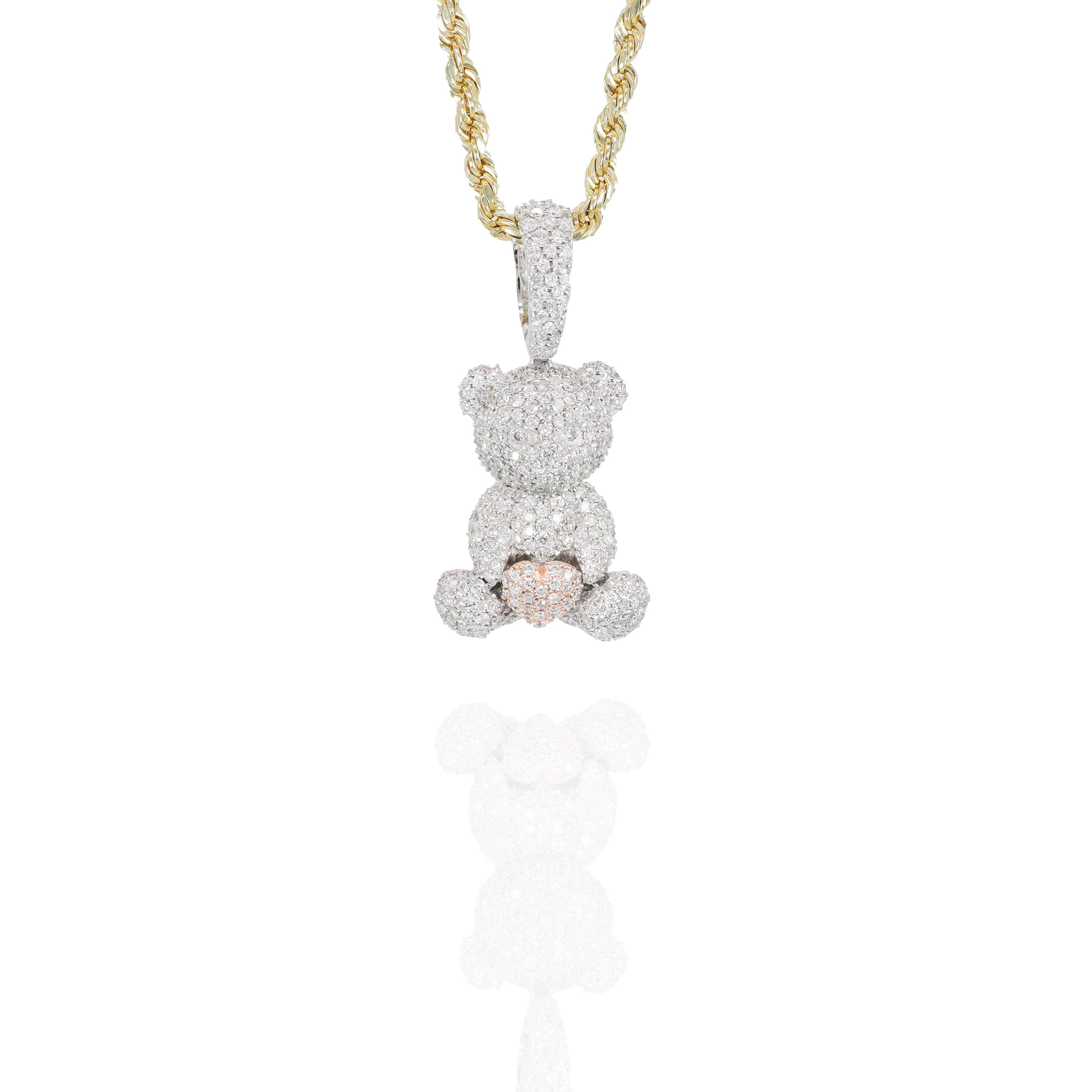 Love Teddy Bear Diamond Pendant