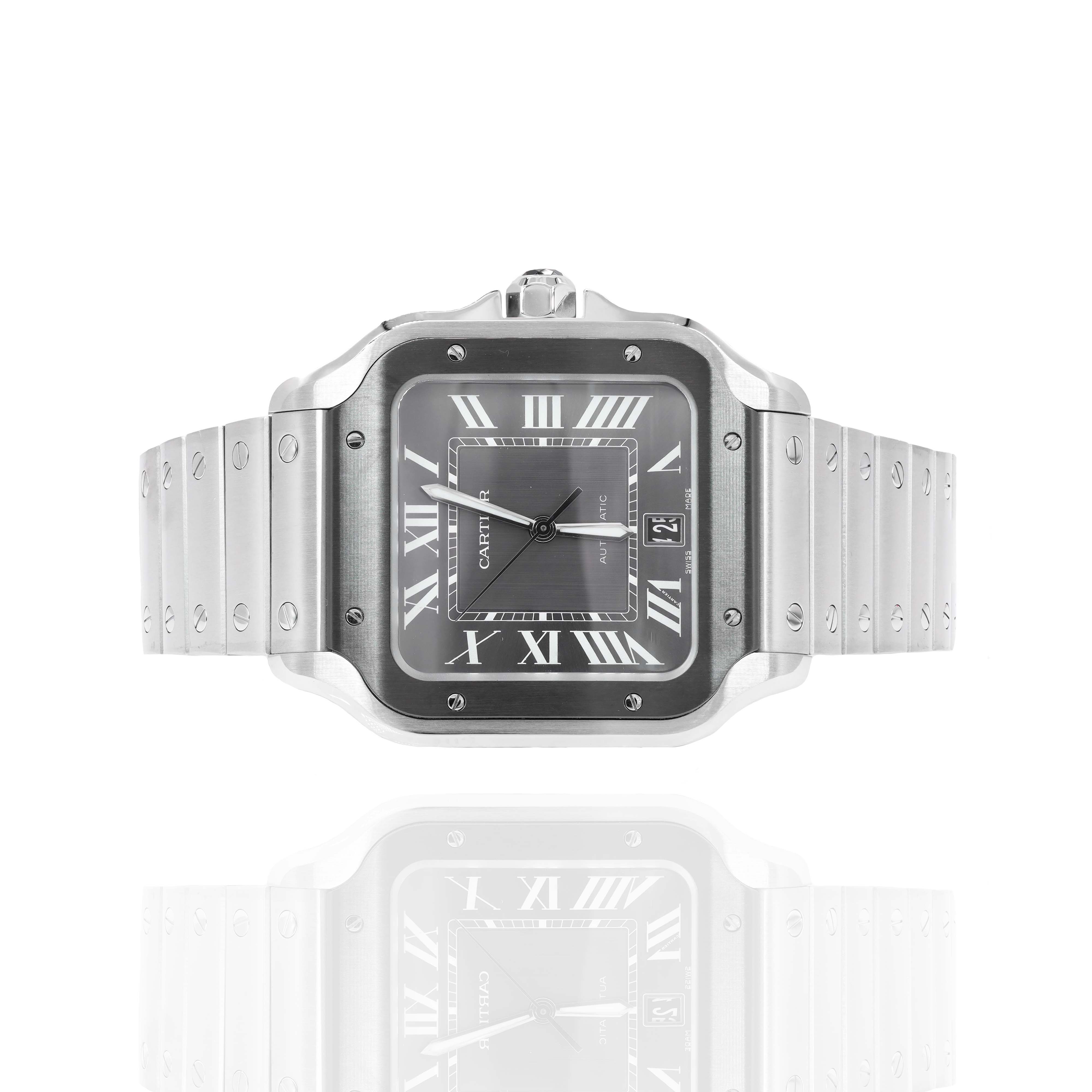 Santos De Cartier Watch Black Dial Large Model