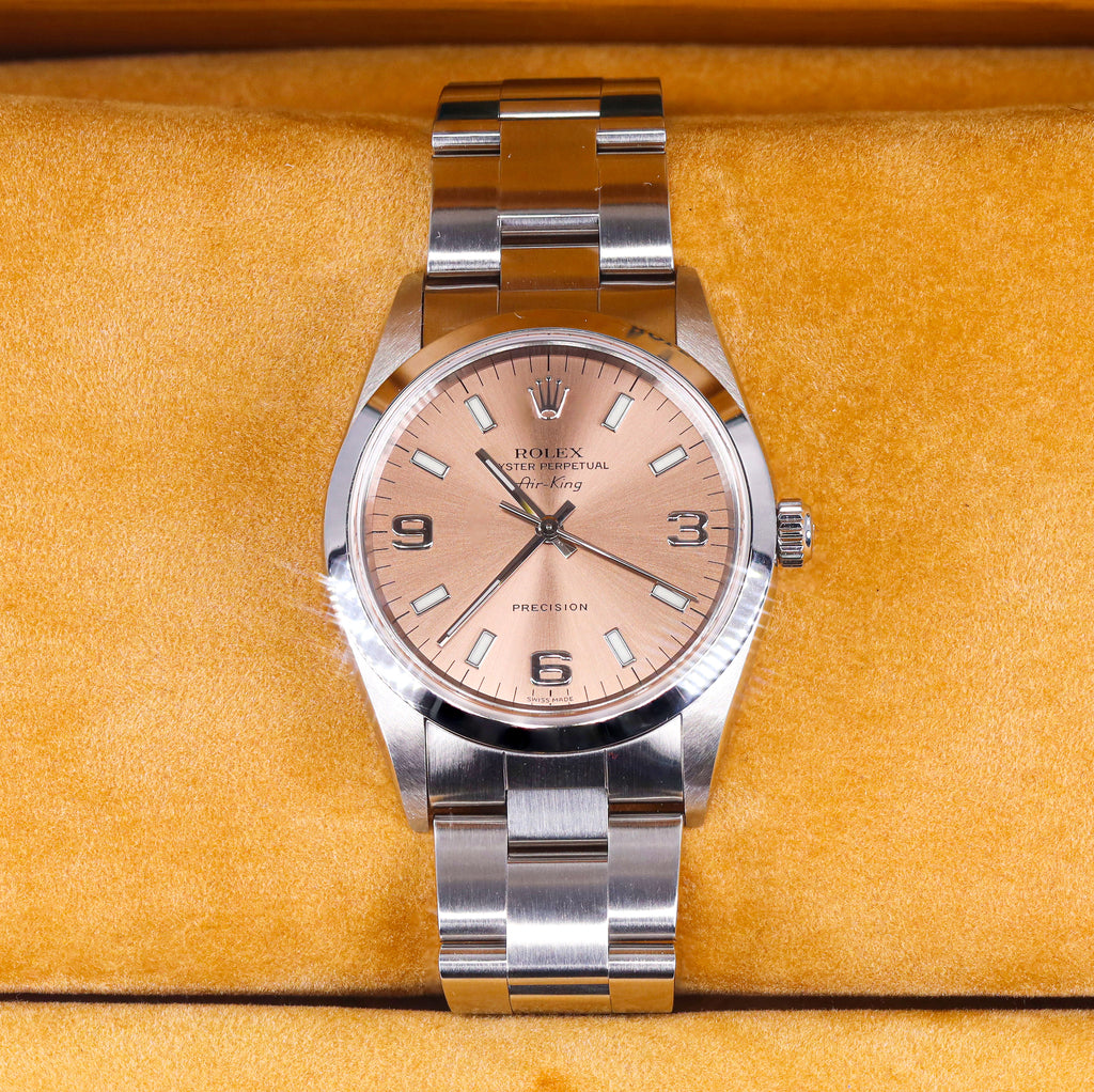 Rolex 14000 Air King 34mm Salmon Dial