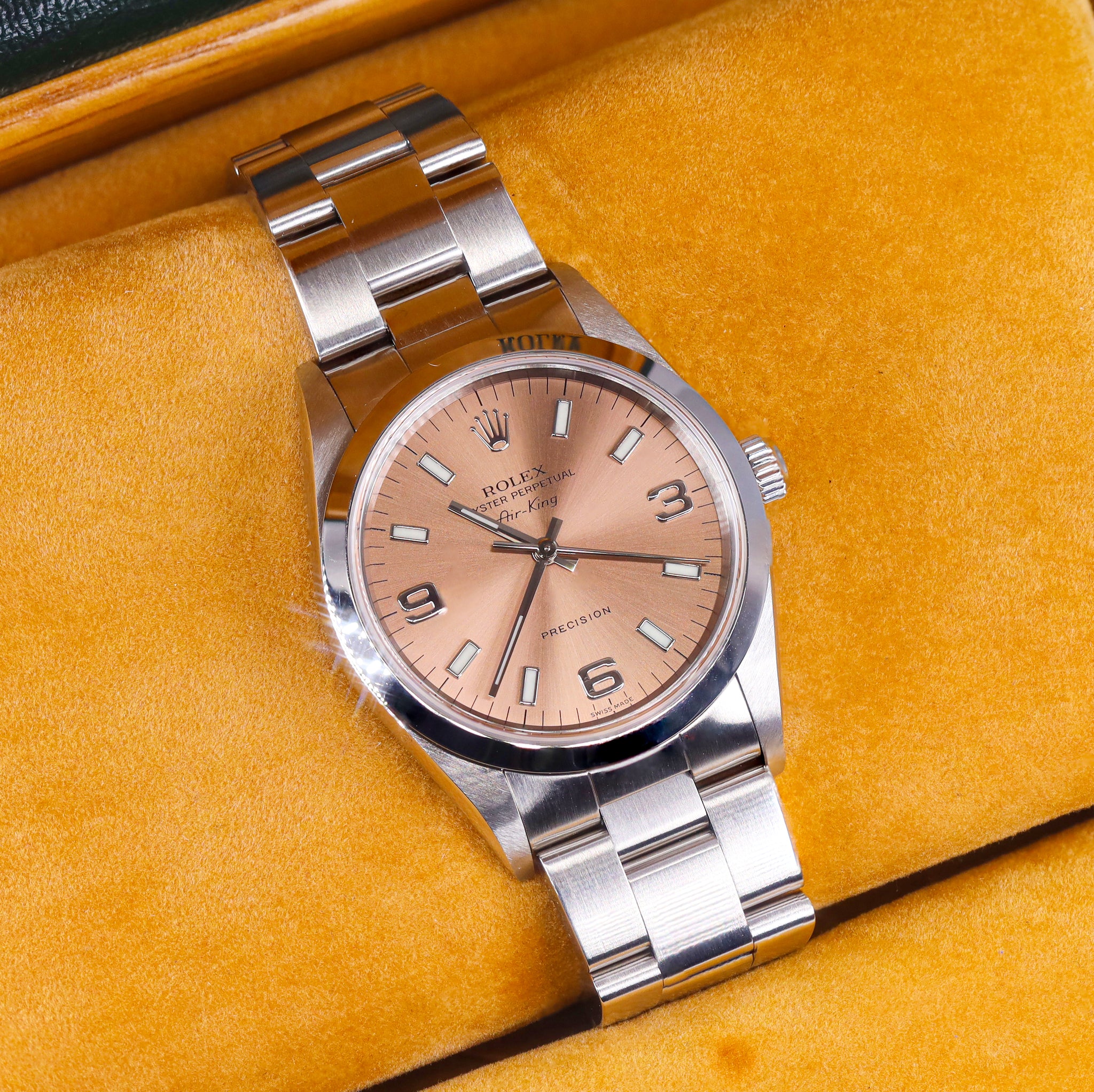 Rolex 14000 Air King 34mm Salmon Dial
