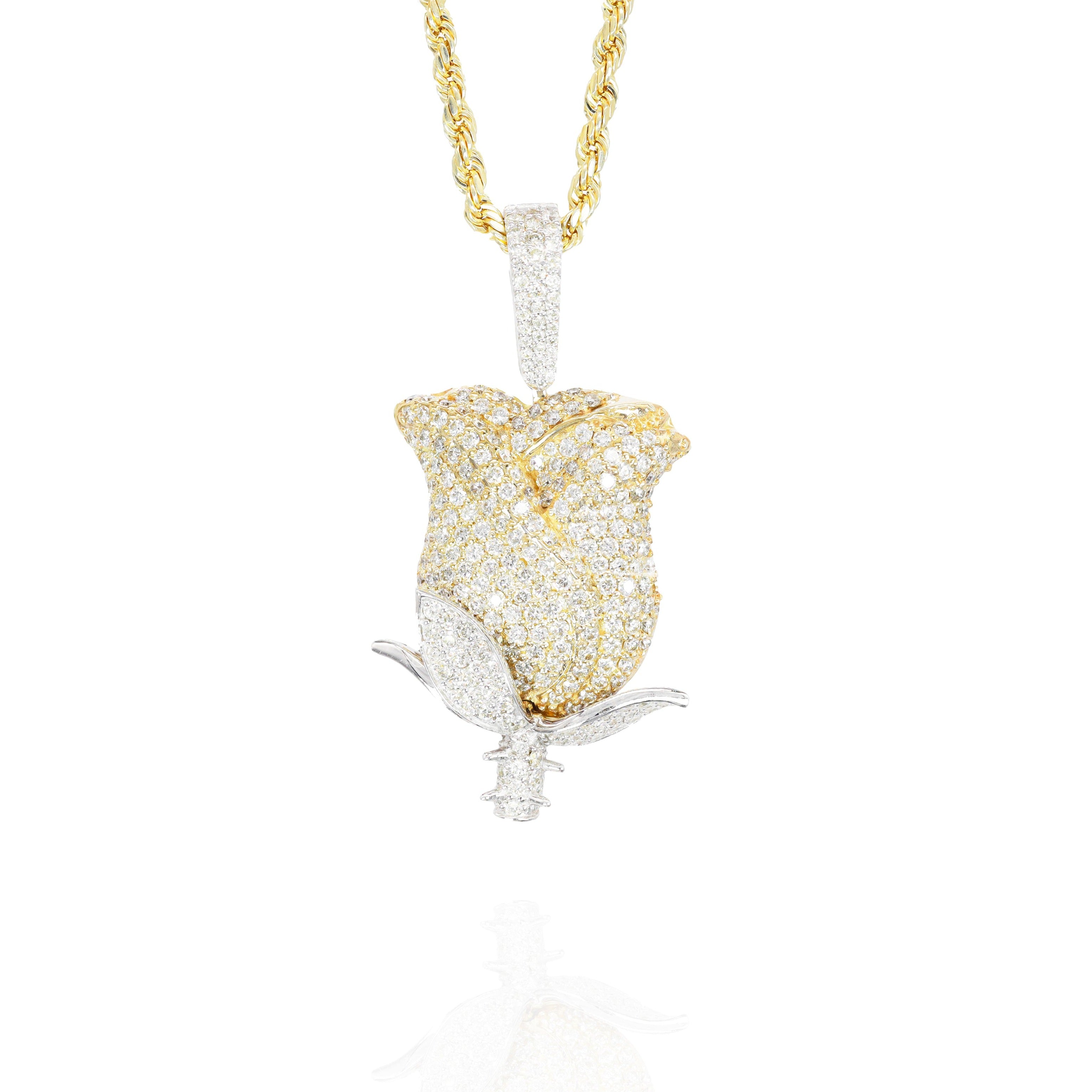 Rose Flower Diamond Pendant