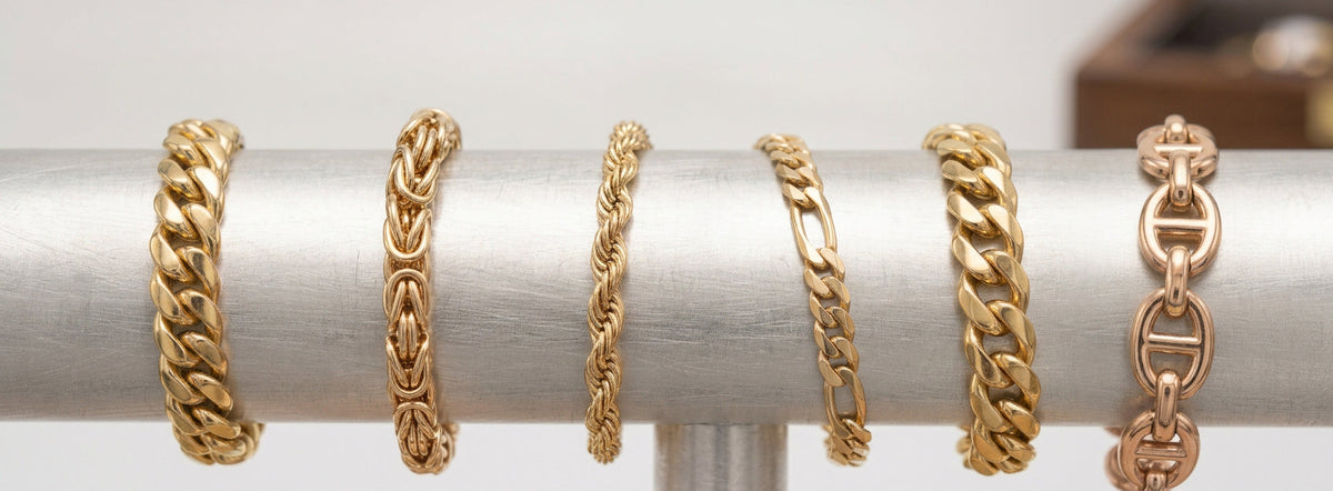 Solid Gold Bracelet Types: A Guide to Cuban, Byzantine, Rope & More