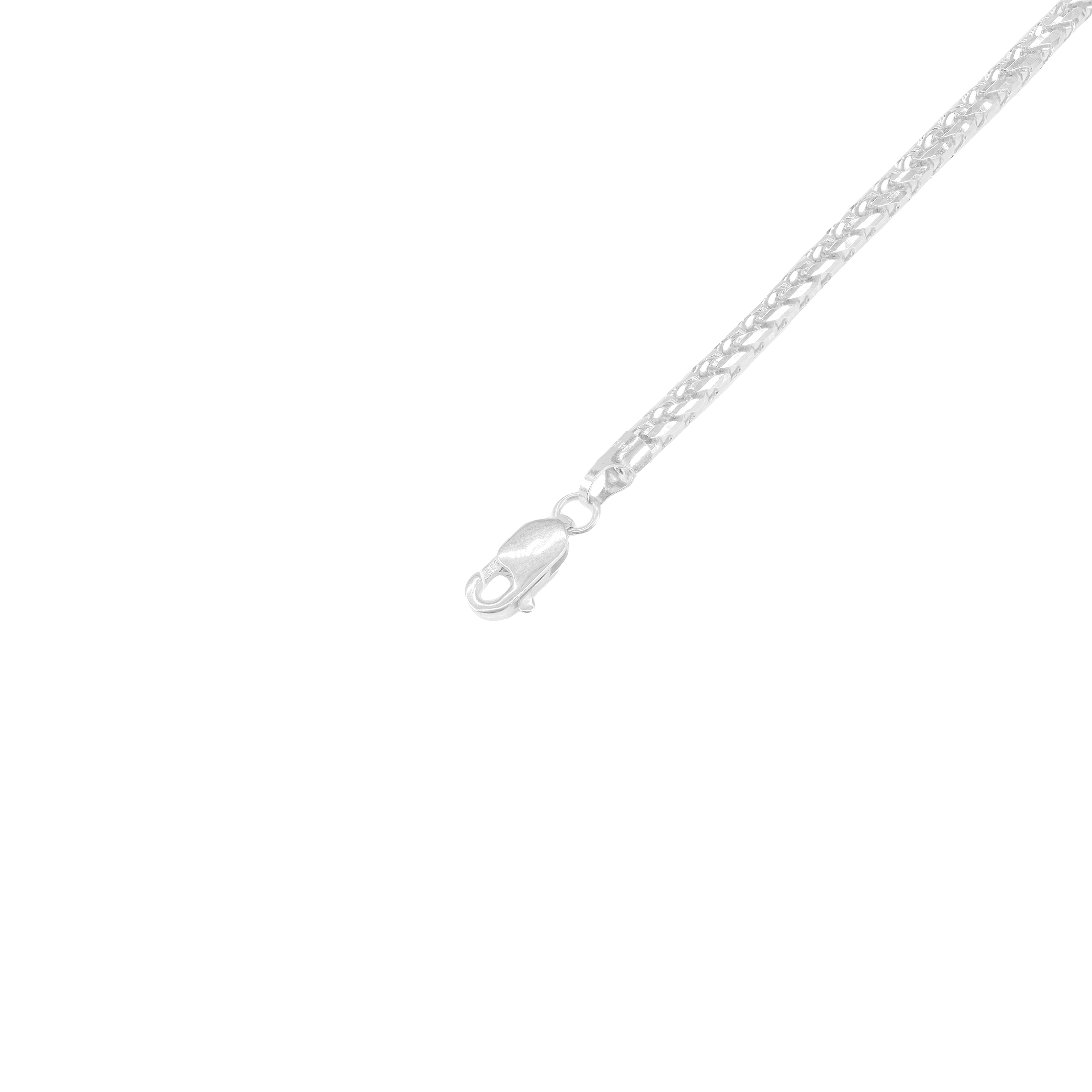 14KT White Gold Solid Rounded Franco Gold Bracelet