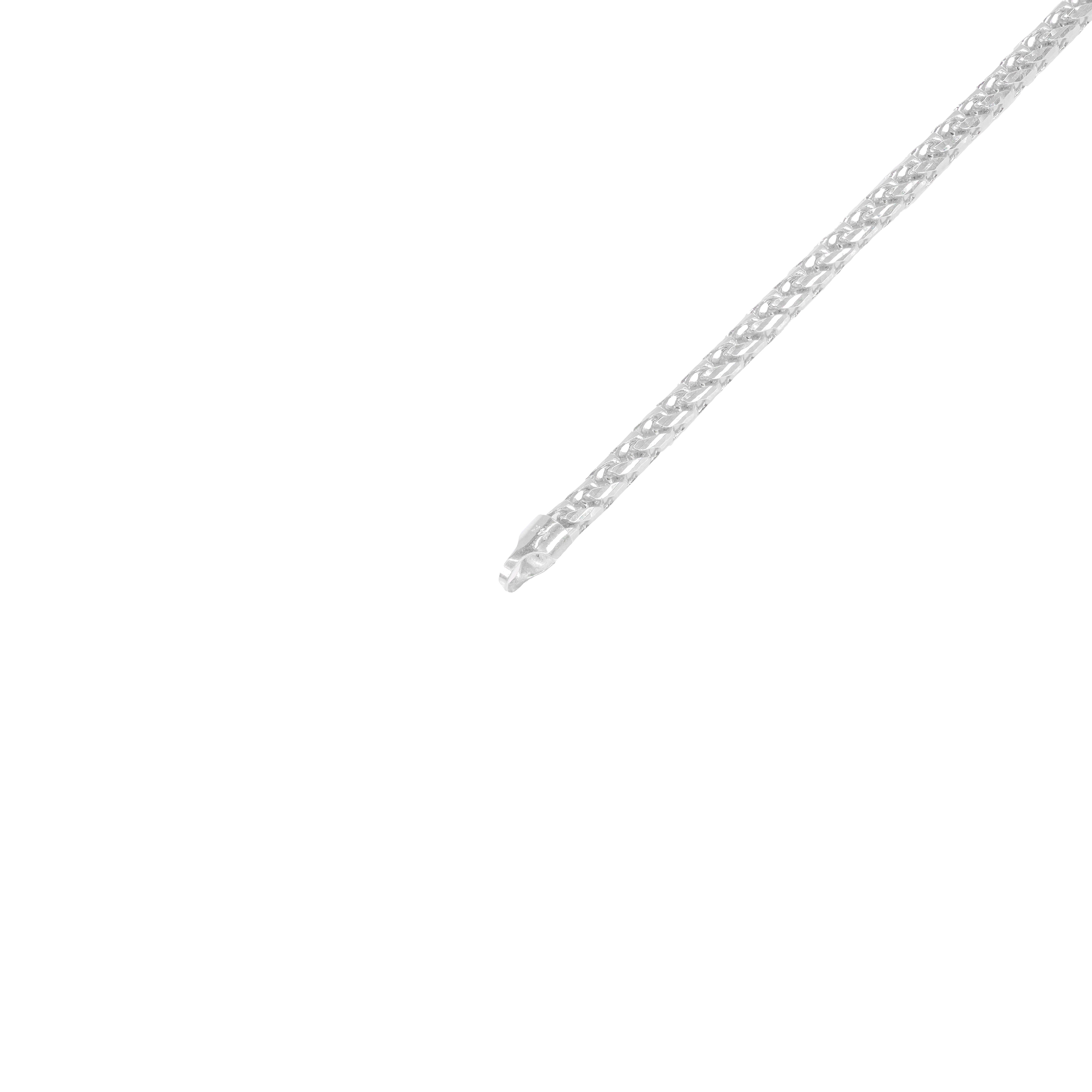 14KT White Gold Solid Rounded Franco Gold Bracelet