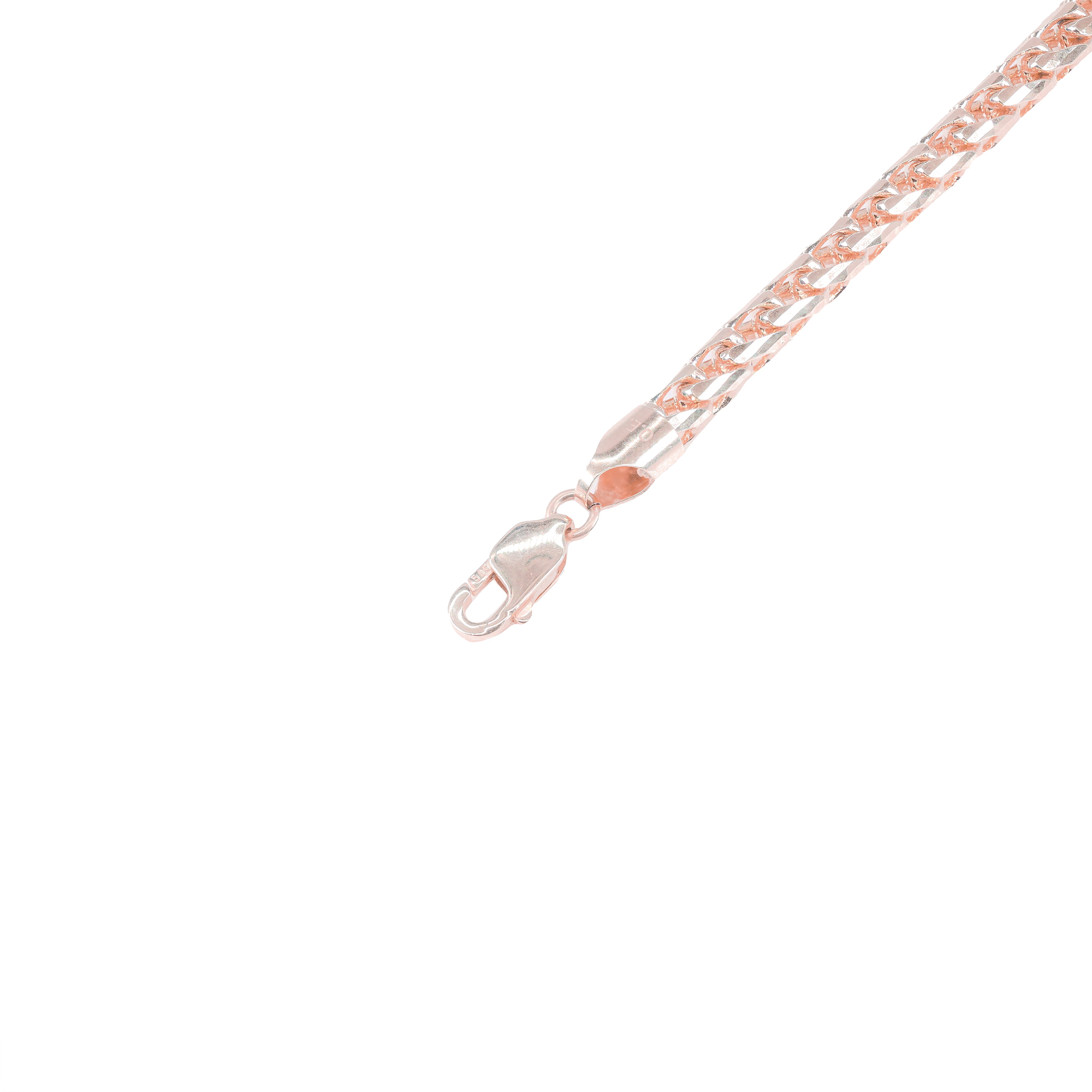 14KT Rose Gold Solid Rounded Franco Gold Bracelet