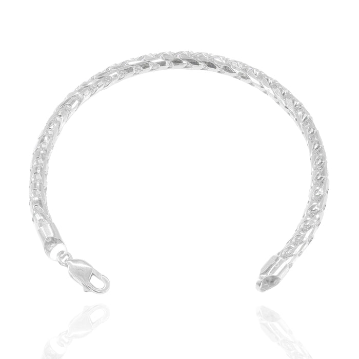 14KT White Gold Solid Rounded Franco Gold Bracelet image