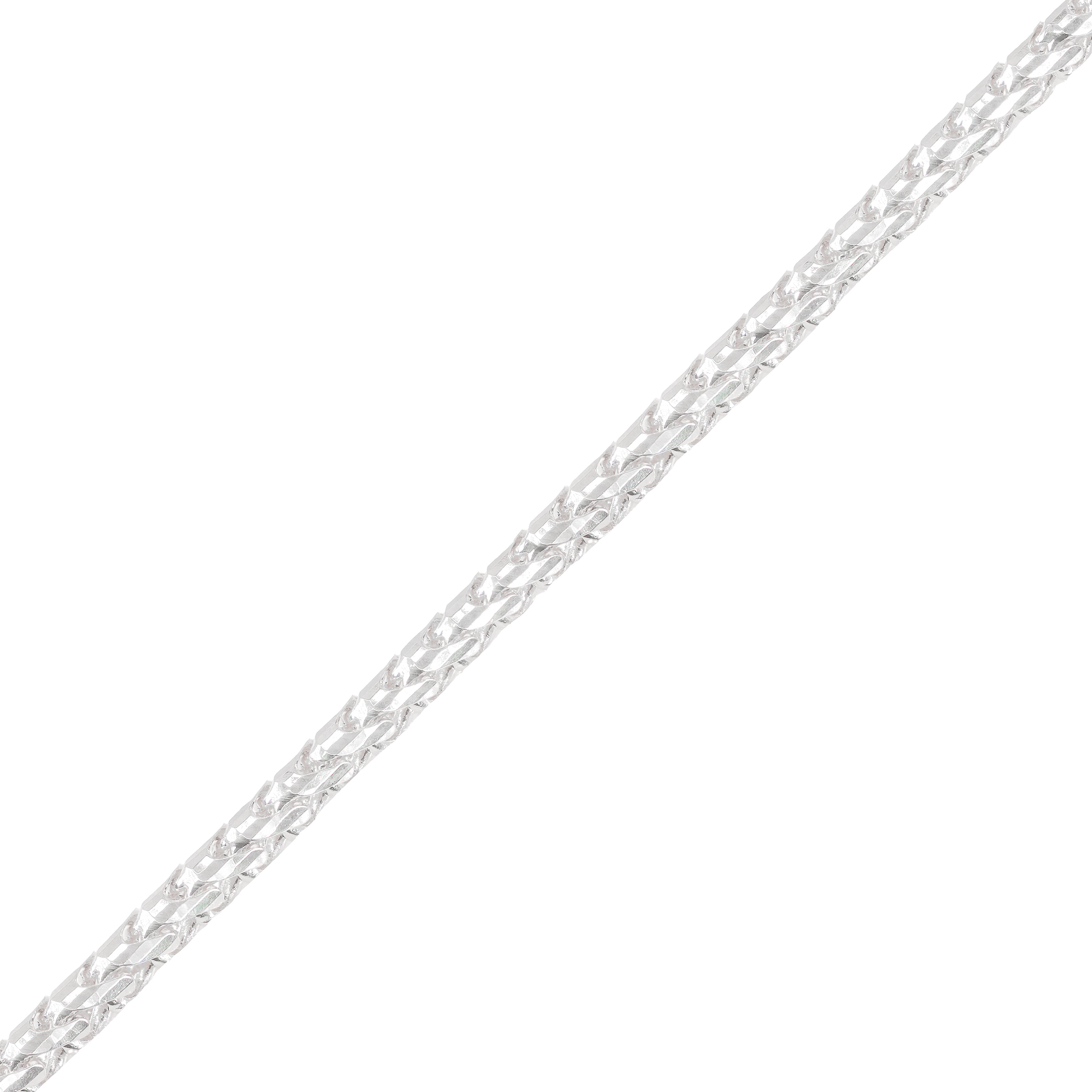 14KT White Gold Solid Rounded Franco Gold Bracelet